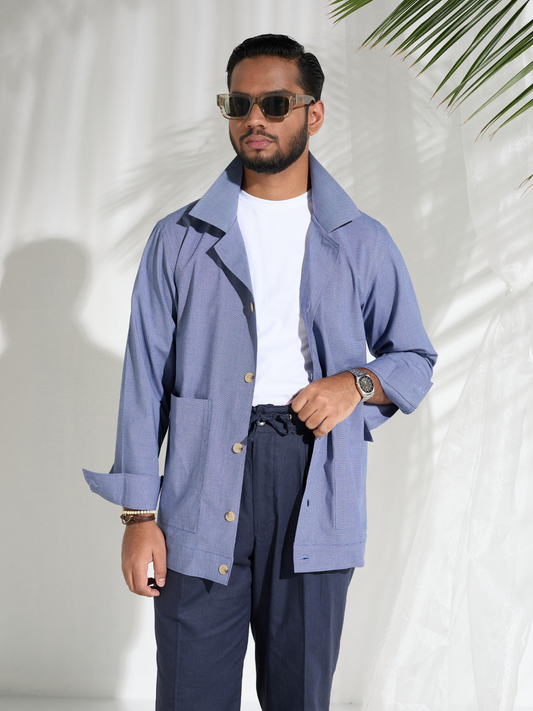 Blue Cotton Shacket