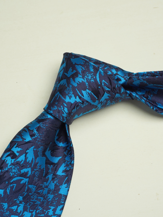 Navy & Cyan Abstract Tie