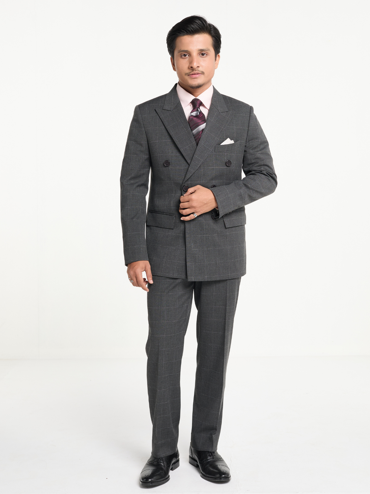 Charcoal Windowpane DB Blazer