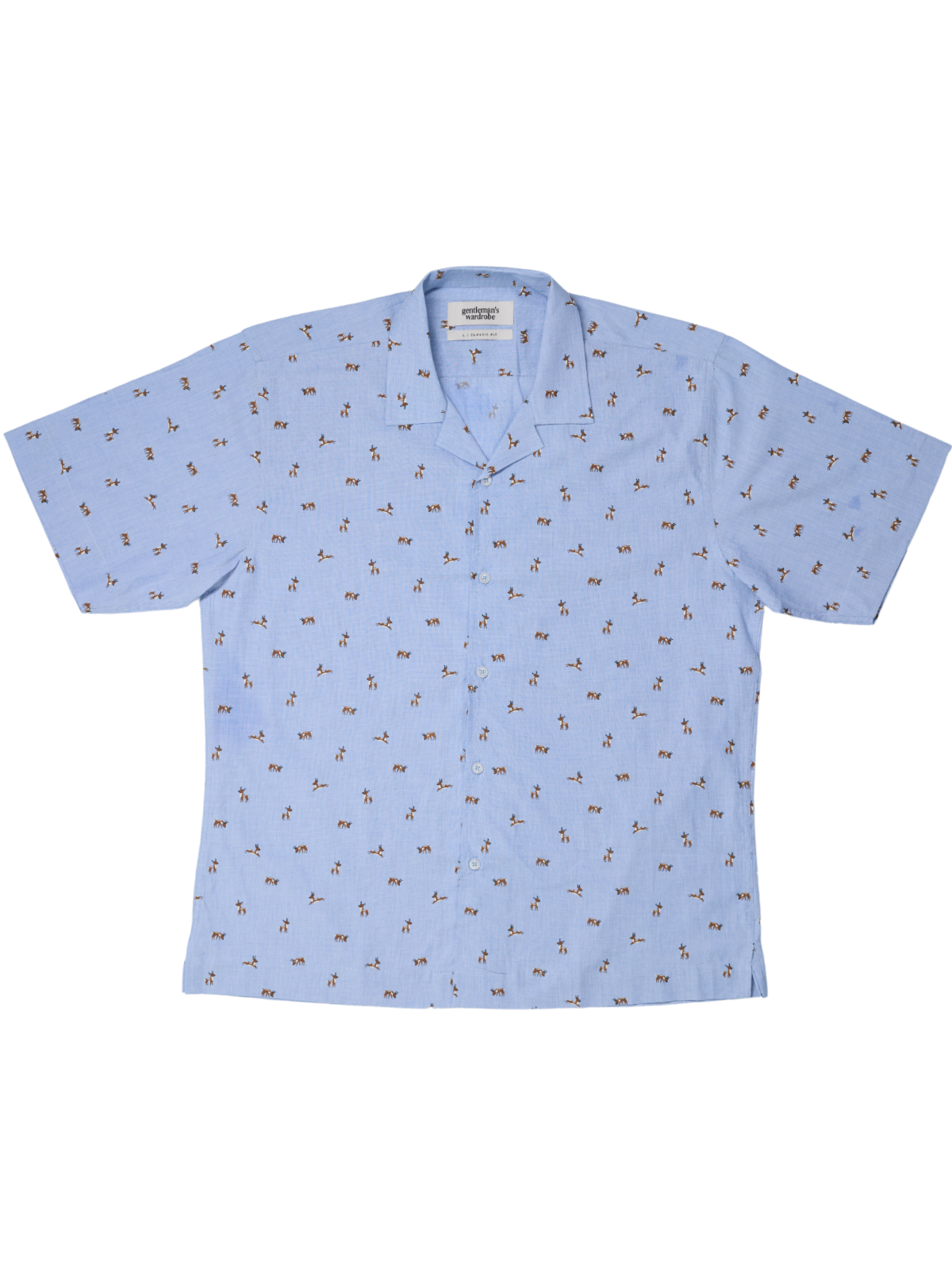 Sky Animal Print Cuban Shirt