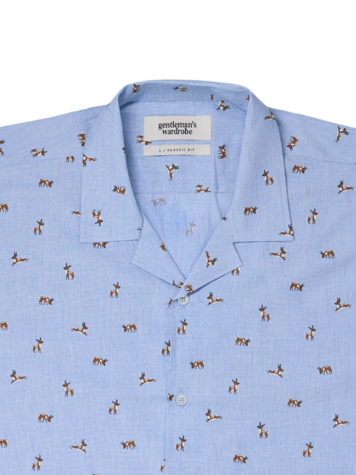 Sky Animal Print Cuban Shirt
