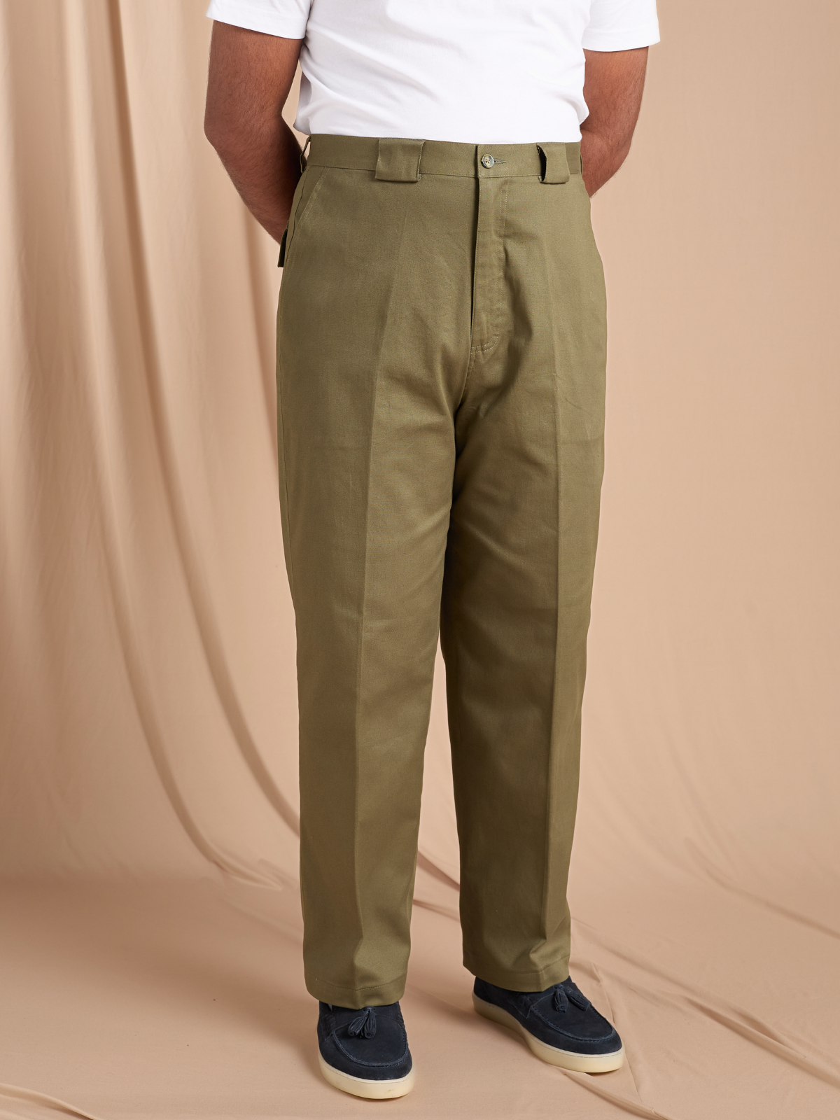 Olive Gabardine Trouser
