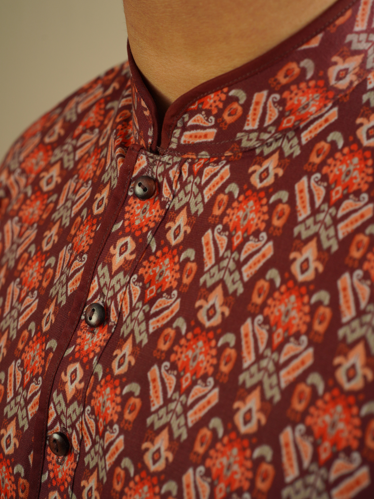 Maroon Ethnic Printed Kurta