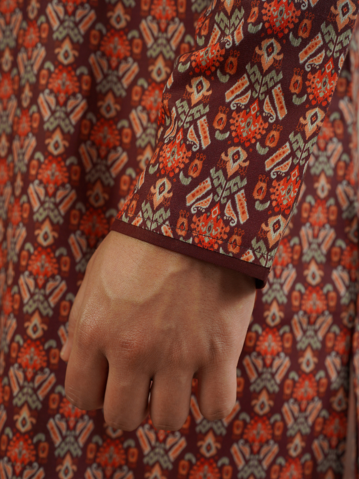 Maroon Ethnic Printed Kurta