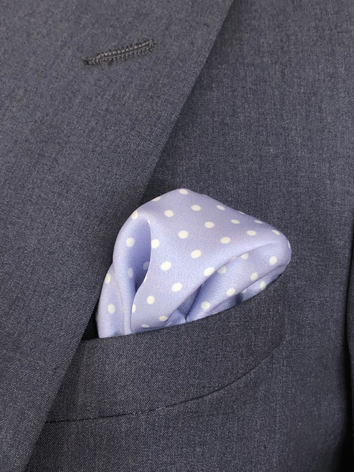 Lavender Polka Silk Pocket Square