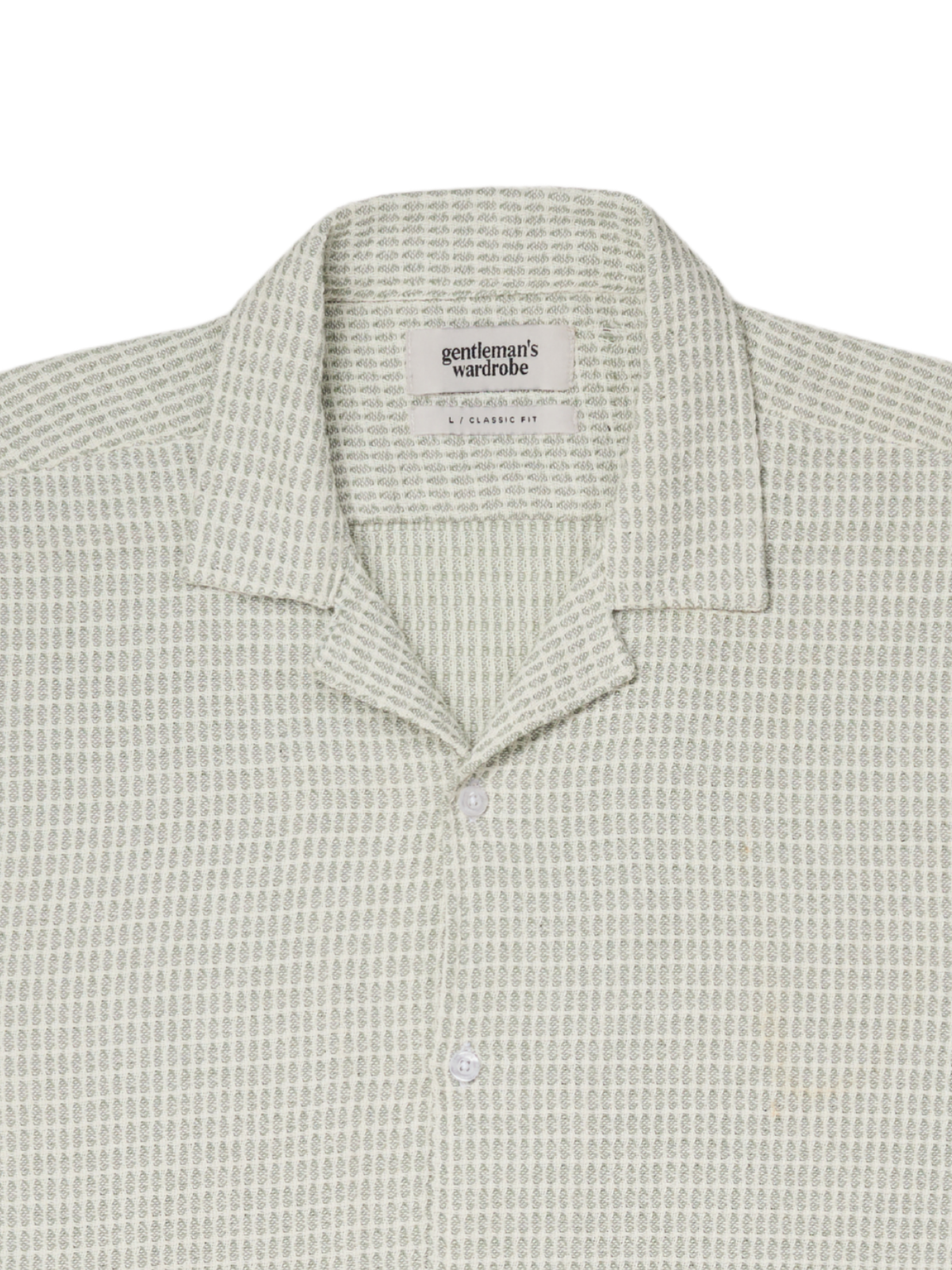 Fern & White Pattern Cuban Shirt