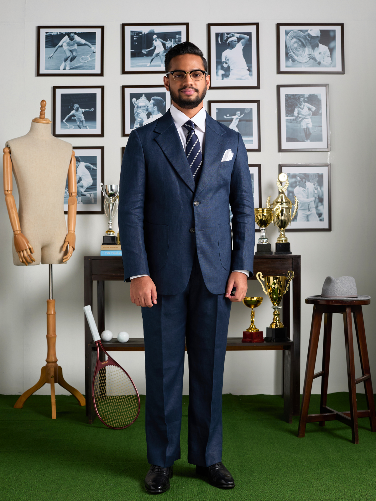 Navy Cotton Blazer