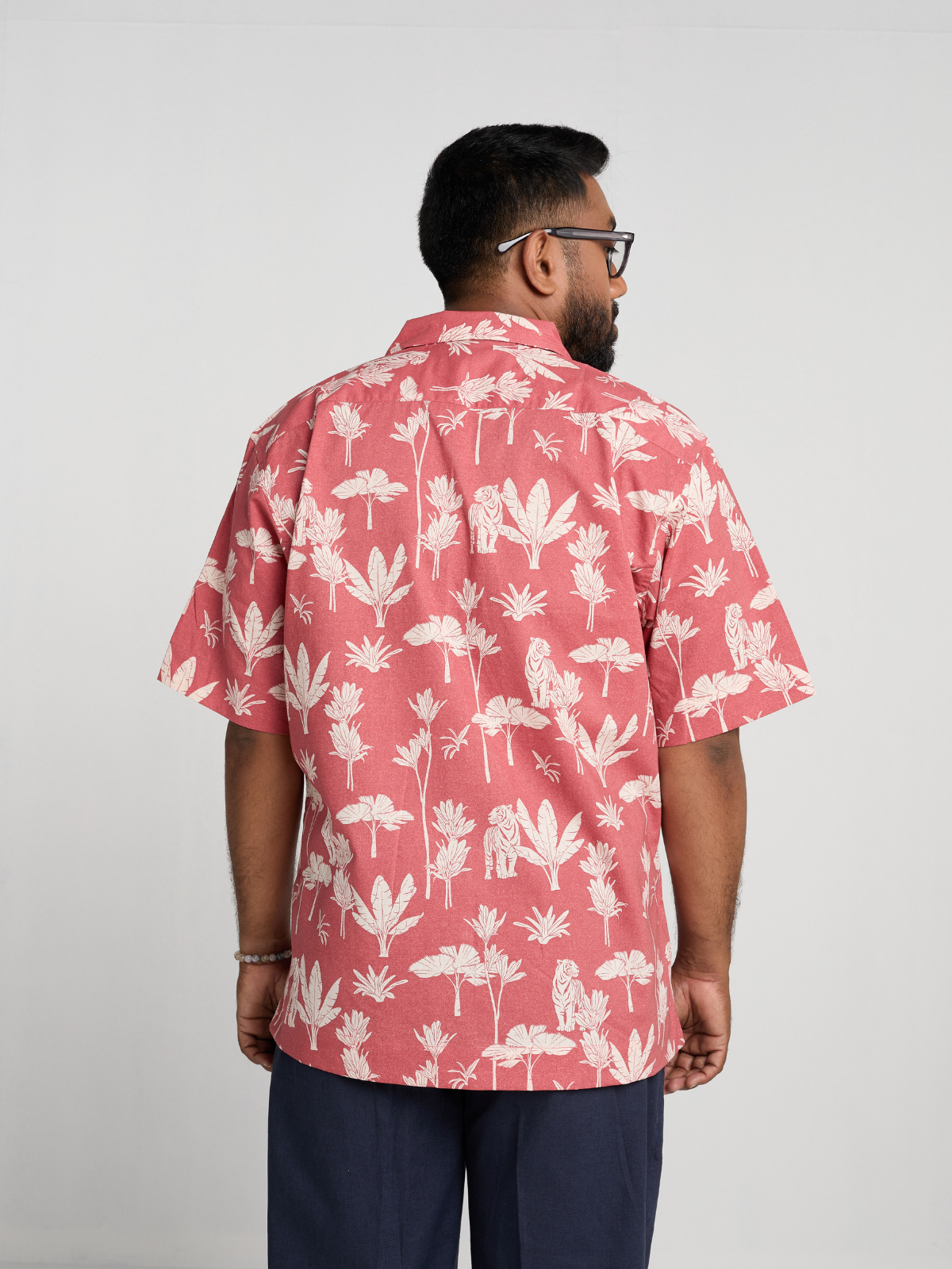 Red Animal Print Cuban Shirt