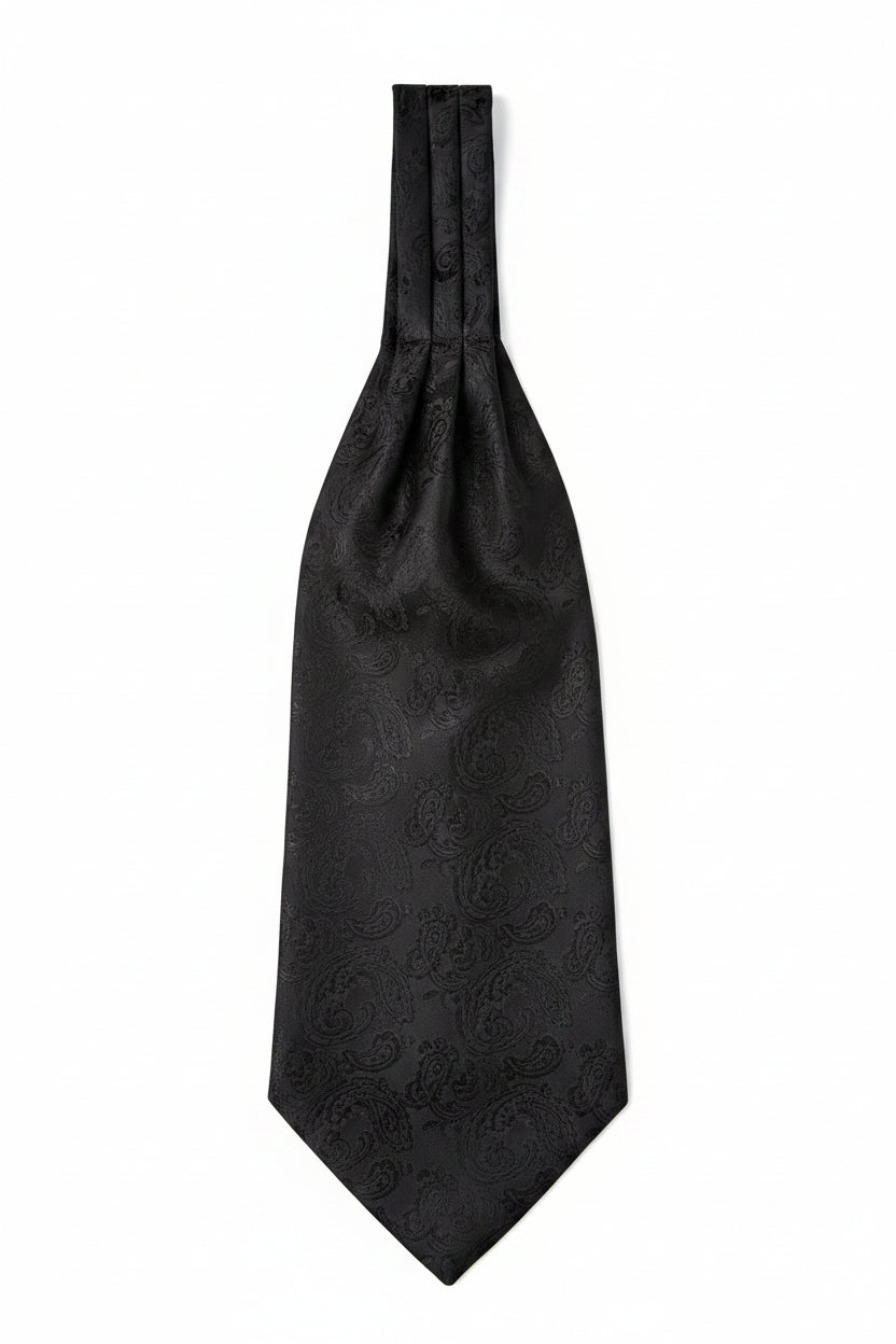 Black Micro Polka Ascot