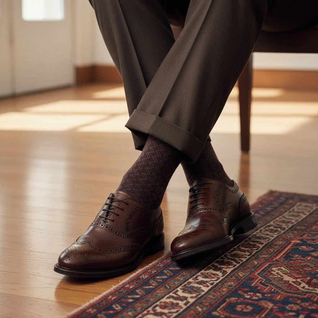 Espresso Chevron Dress Socks