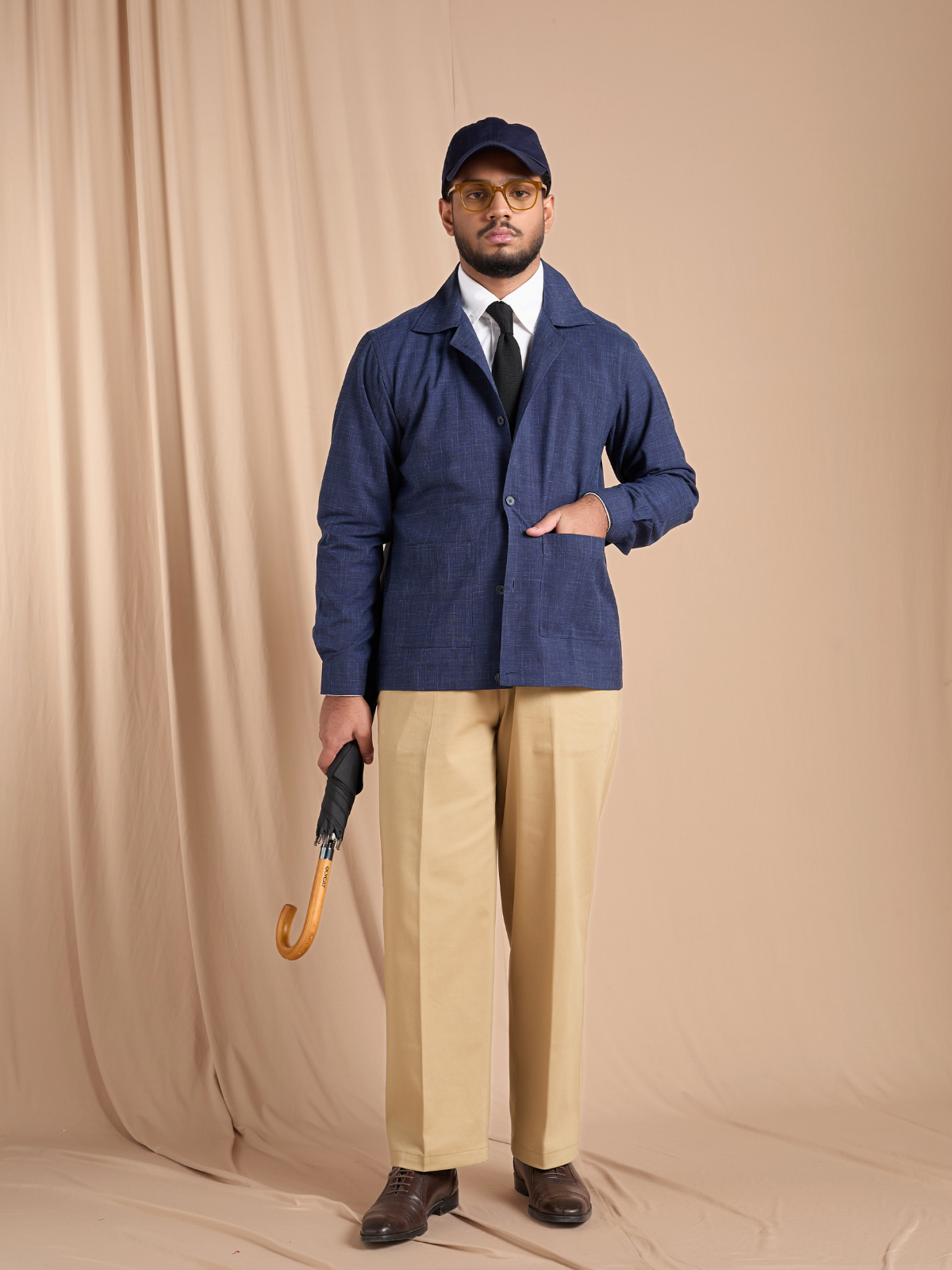 Navy Patterned Shacket