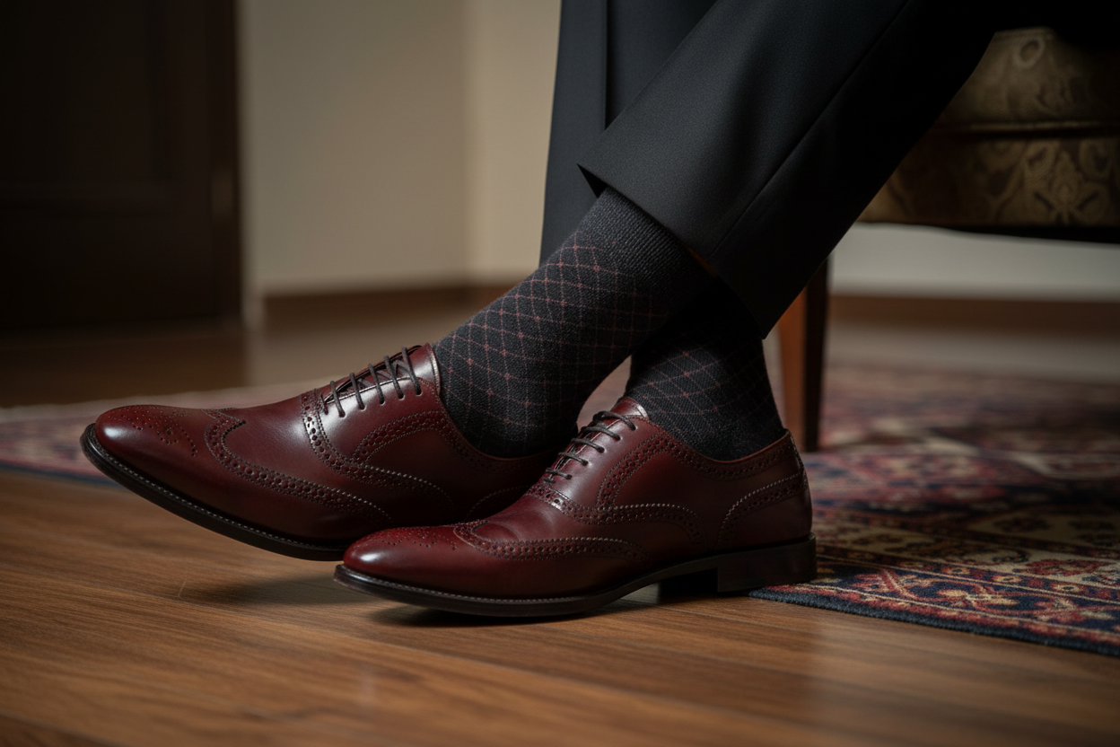 Black & Brown Chequred Socks