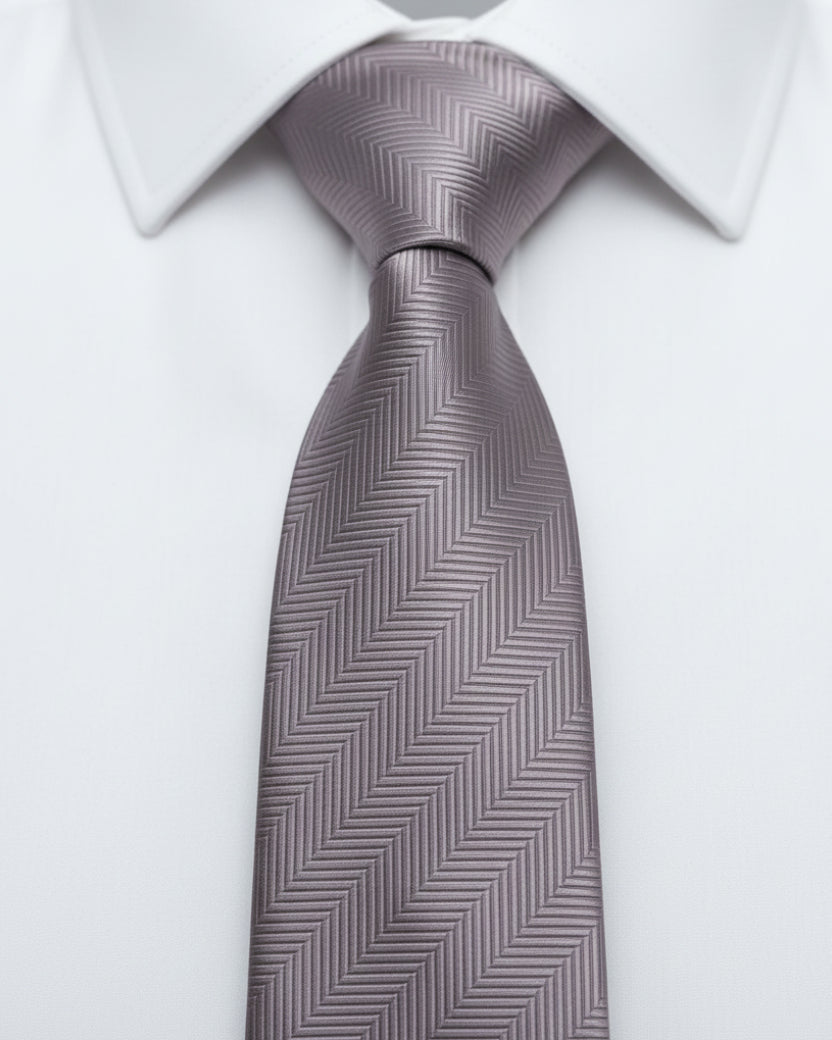 Dusty Mauve Chevron Silk Tie