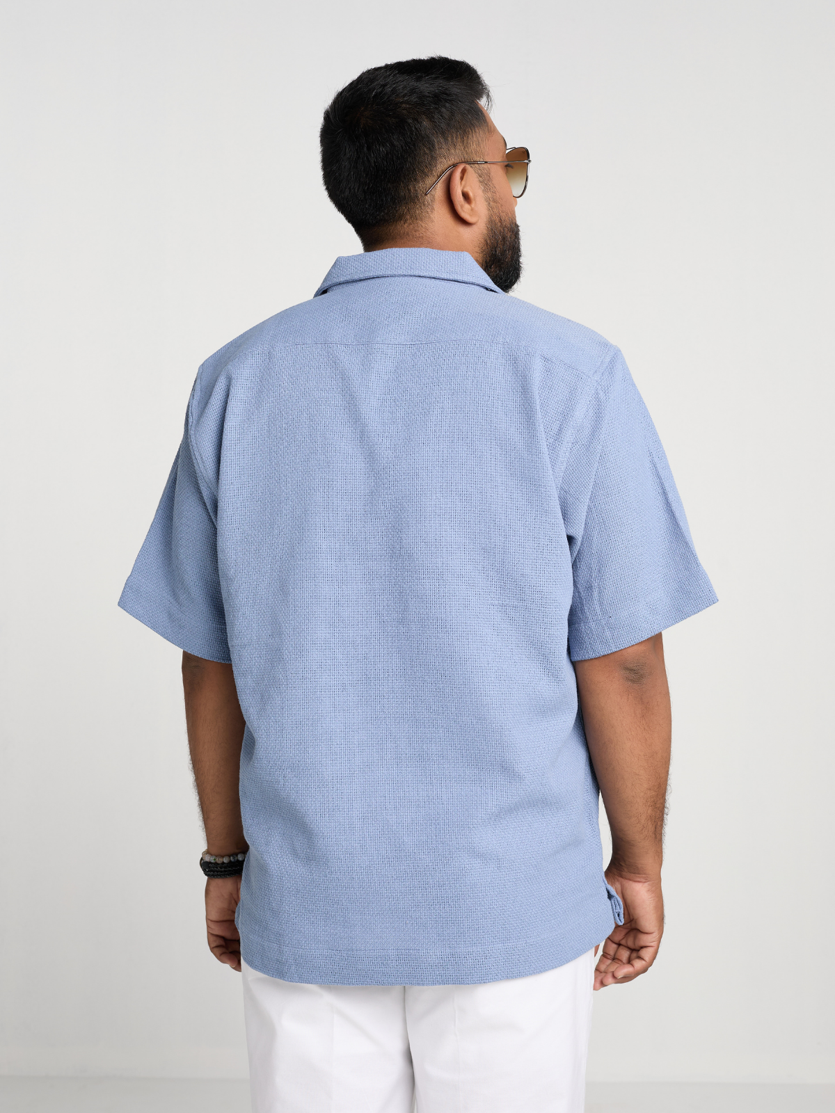 Sky Waffle Cuban Shirt