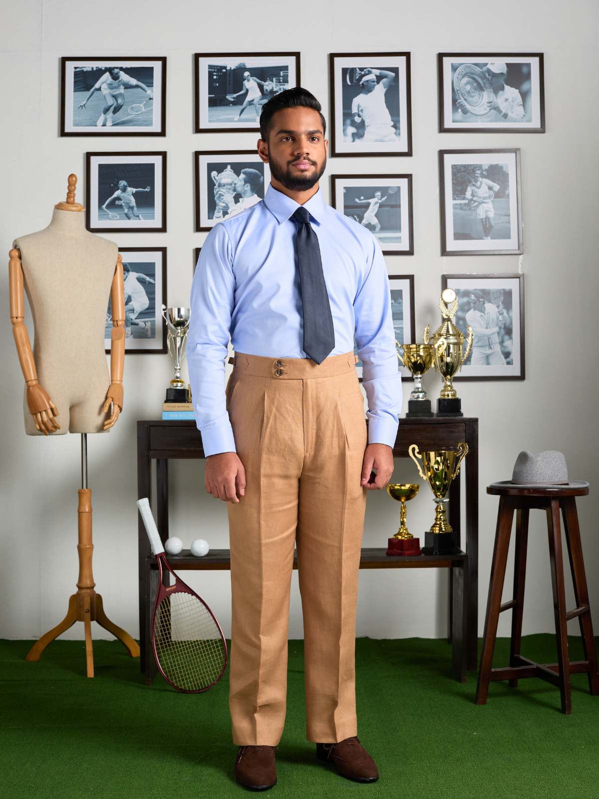 Tobacco Tan Cotton Formal Trouser