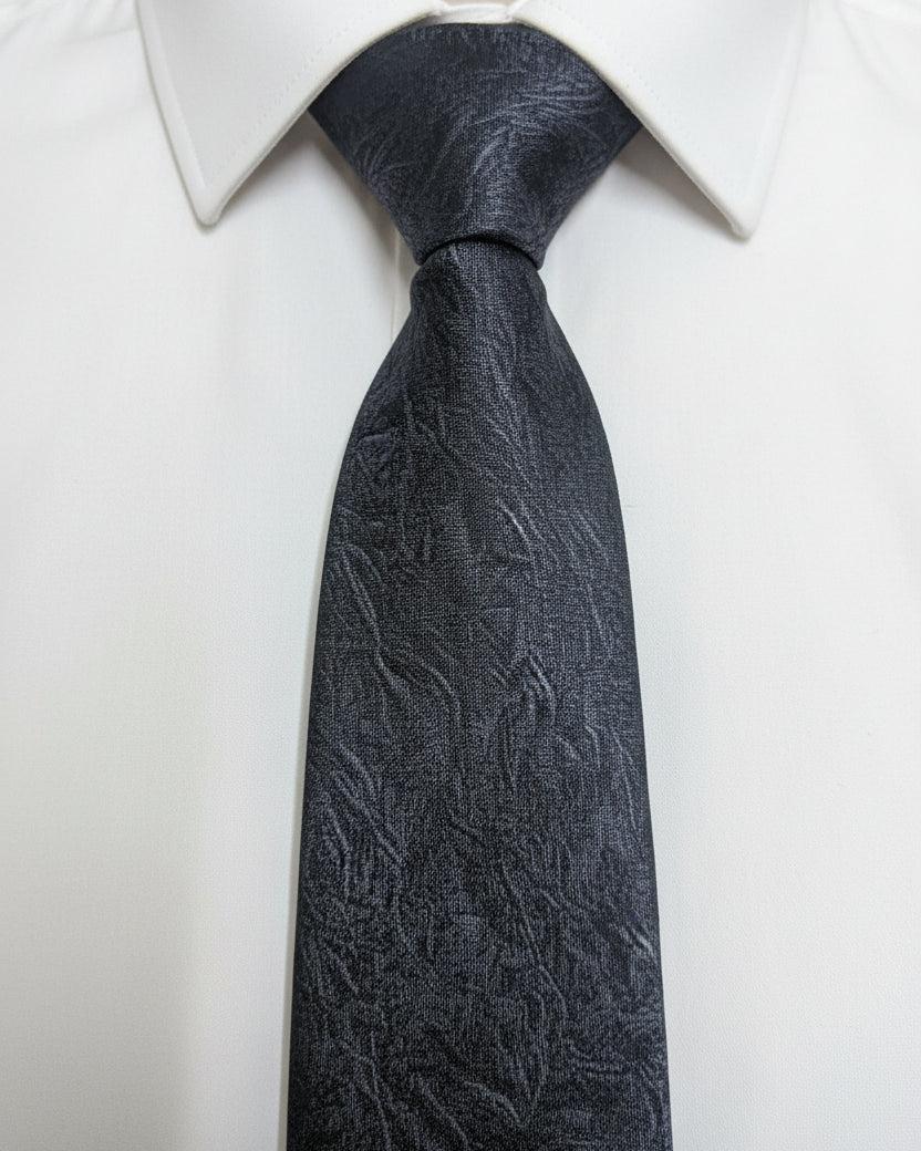 Graphite Crinkle Texture Tie