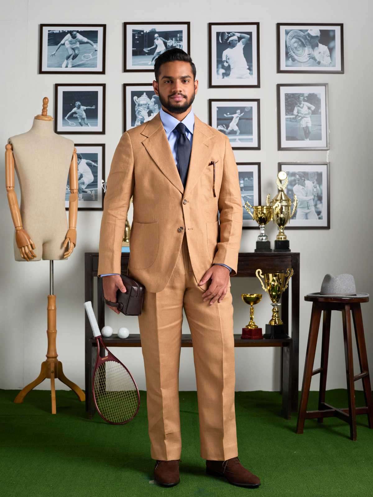 Tobacco Tan Cotton Blazer