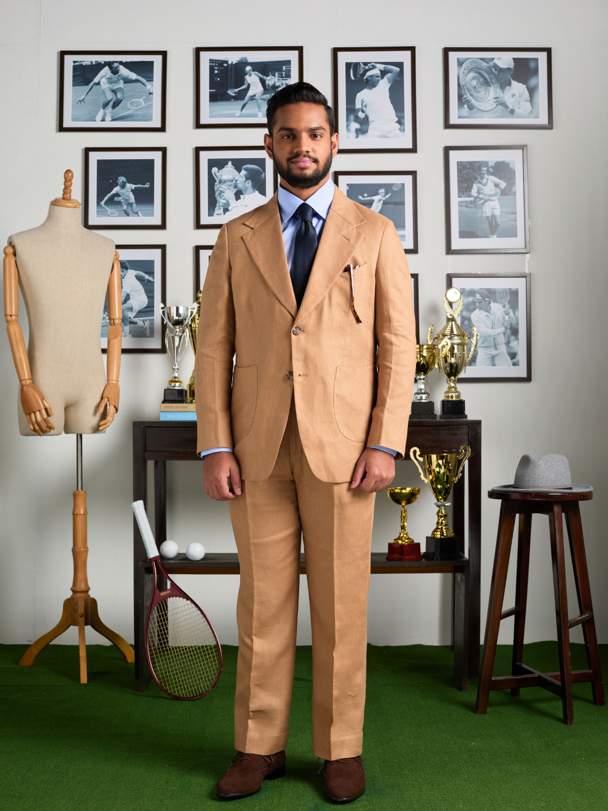 Tobacco Tan Cotton Blazer