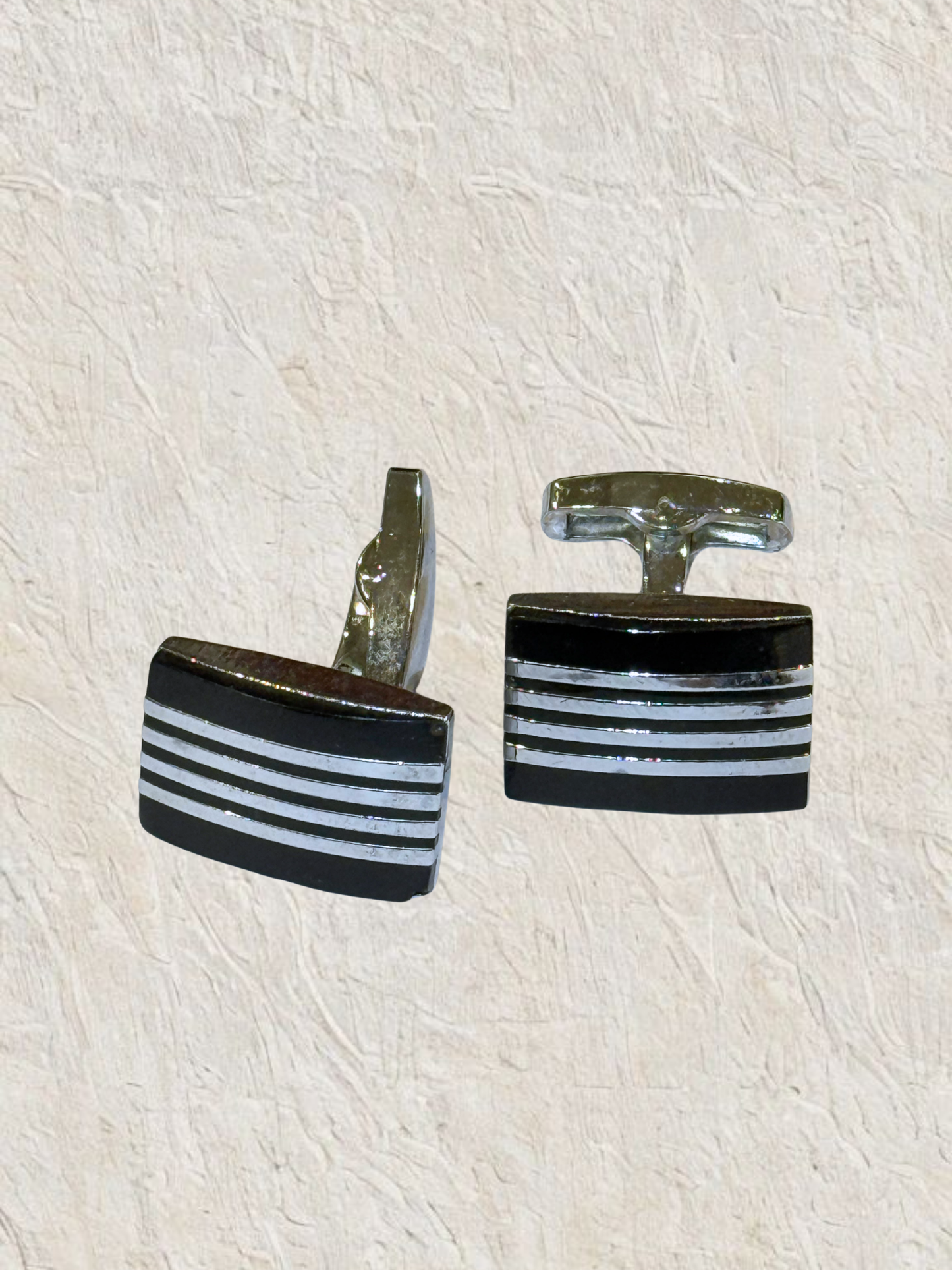 Curved Stripe Cufflinks