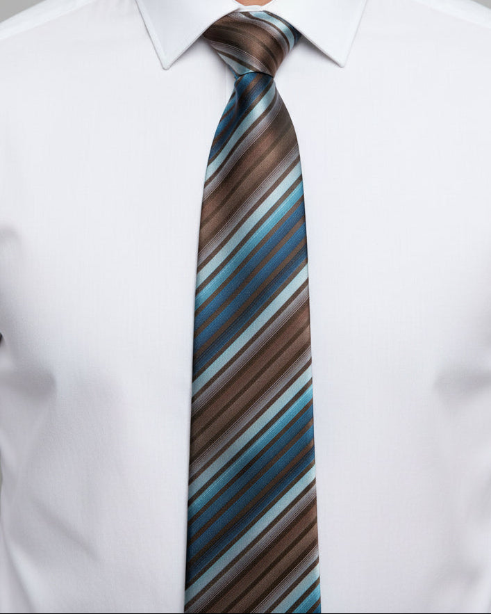Mocha Riviera Stripe Tie