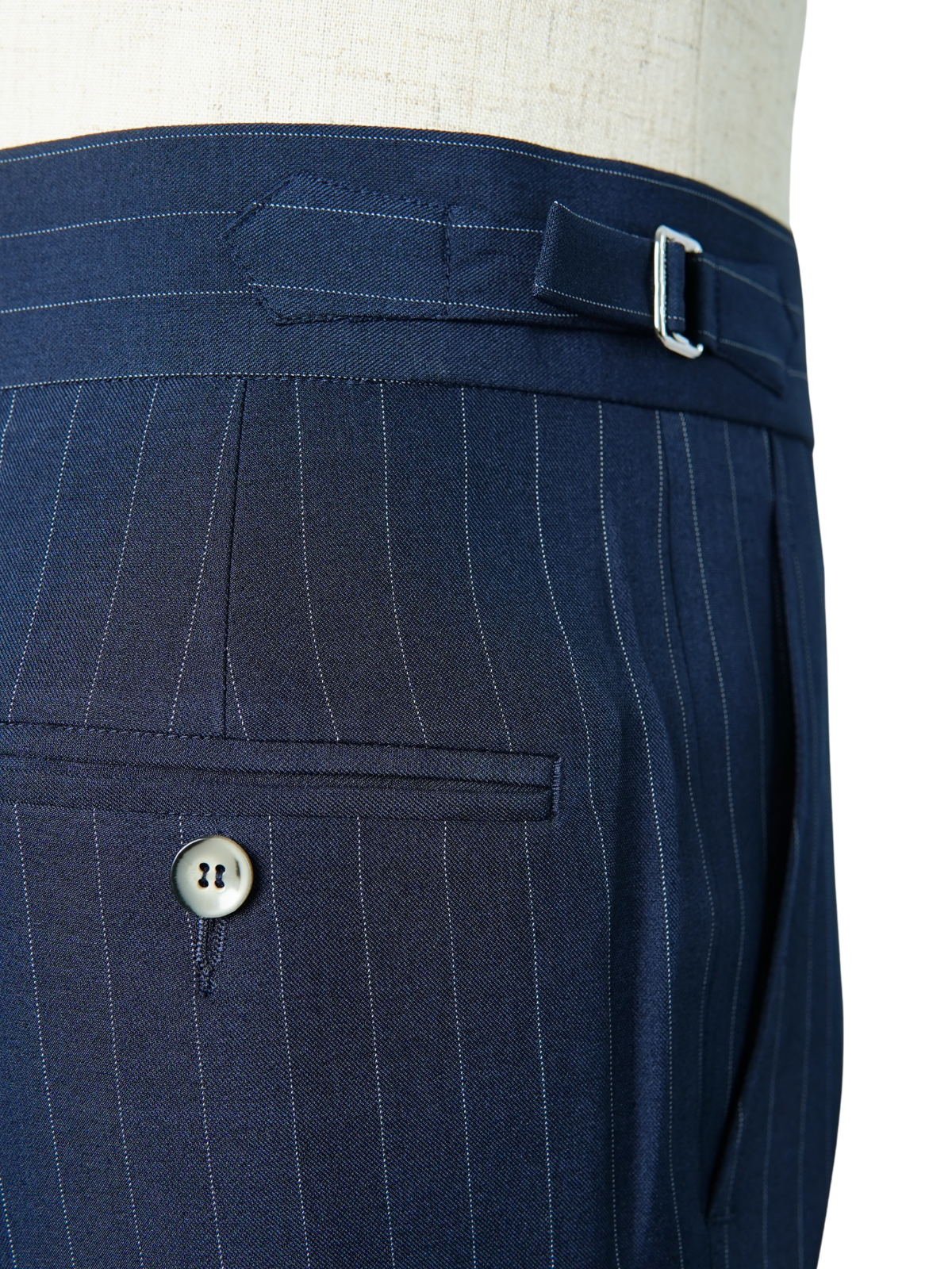 Navy Striped Formal Trouser