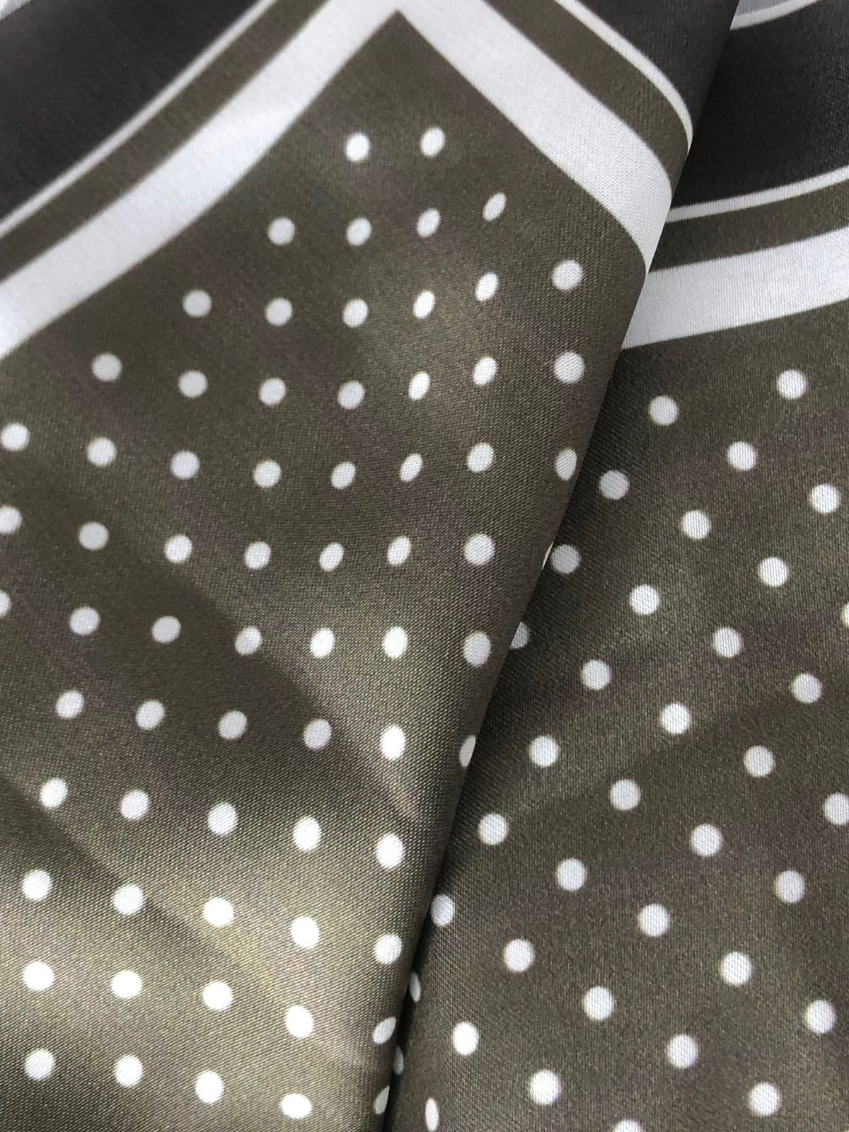 Olive Polka Silk Pocket Square