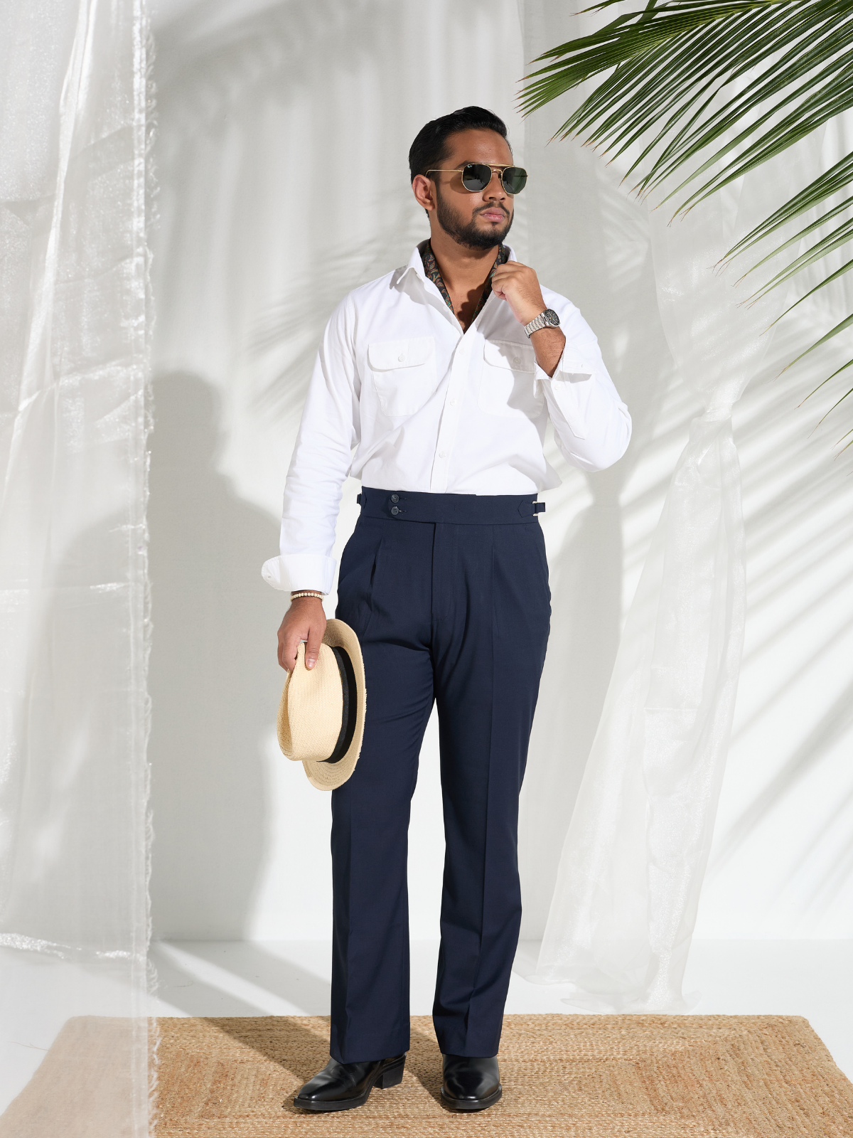 Navy Boot Cut Trouser