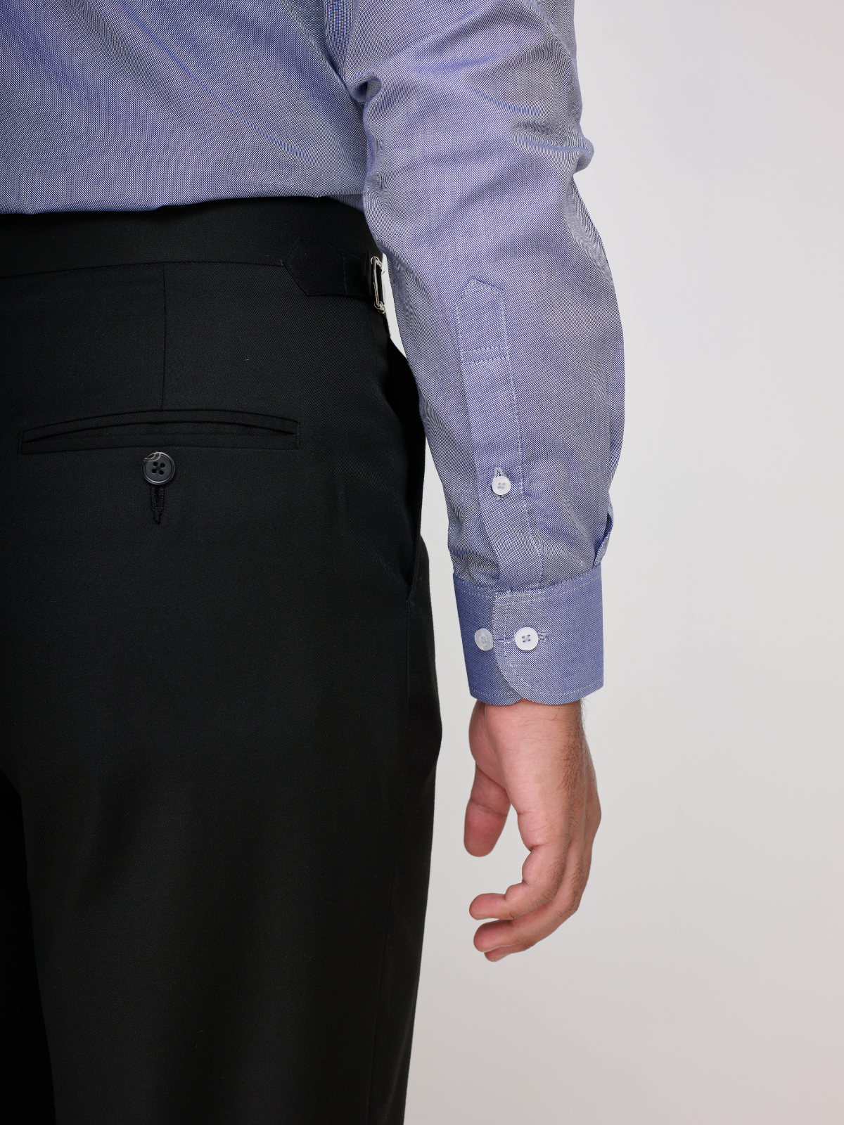 Azure Micro Texture Spread Collar Shirt