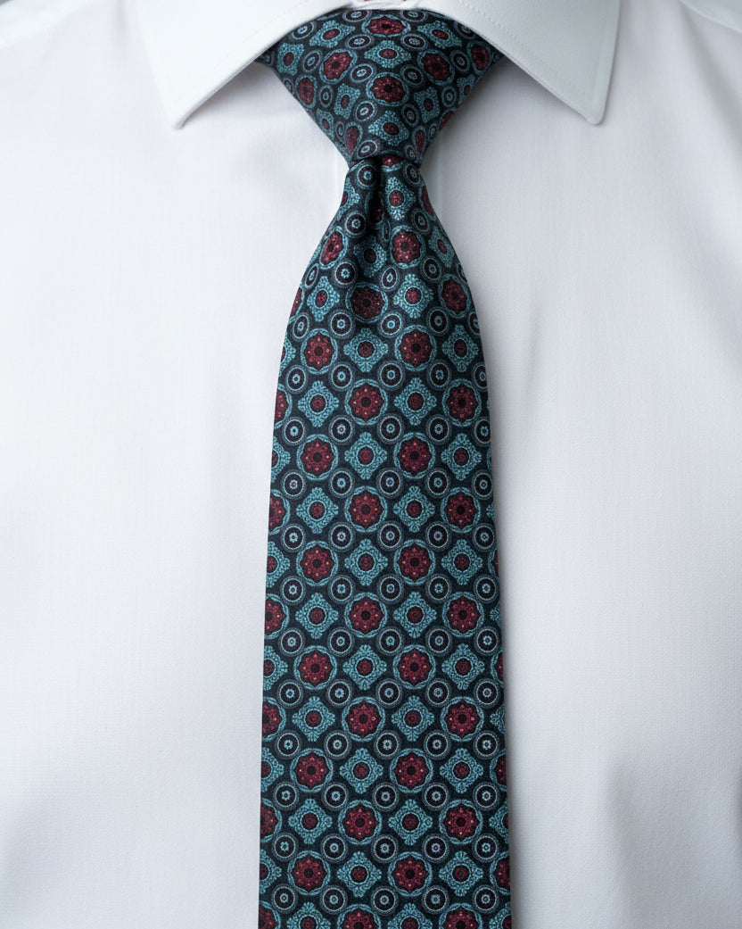 Teal Medallion Tie