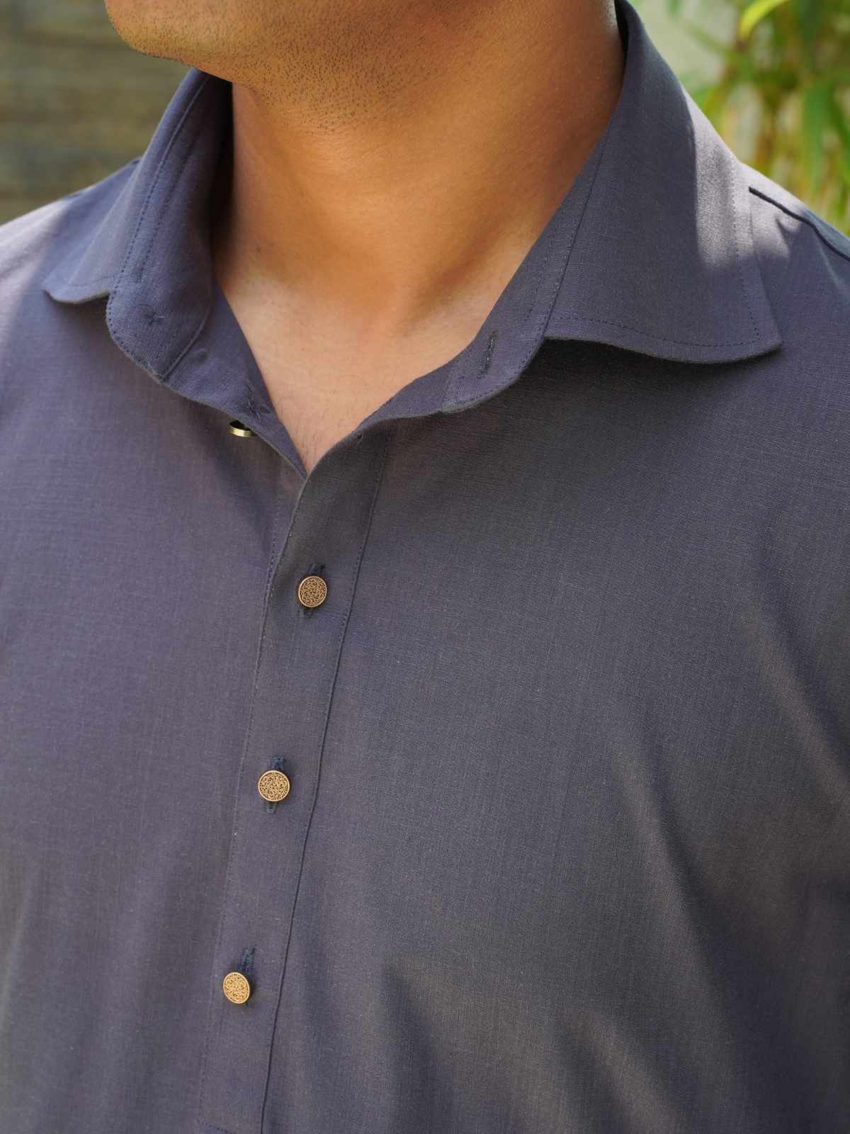 Dark Navy Kabli cut Kurta