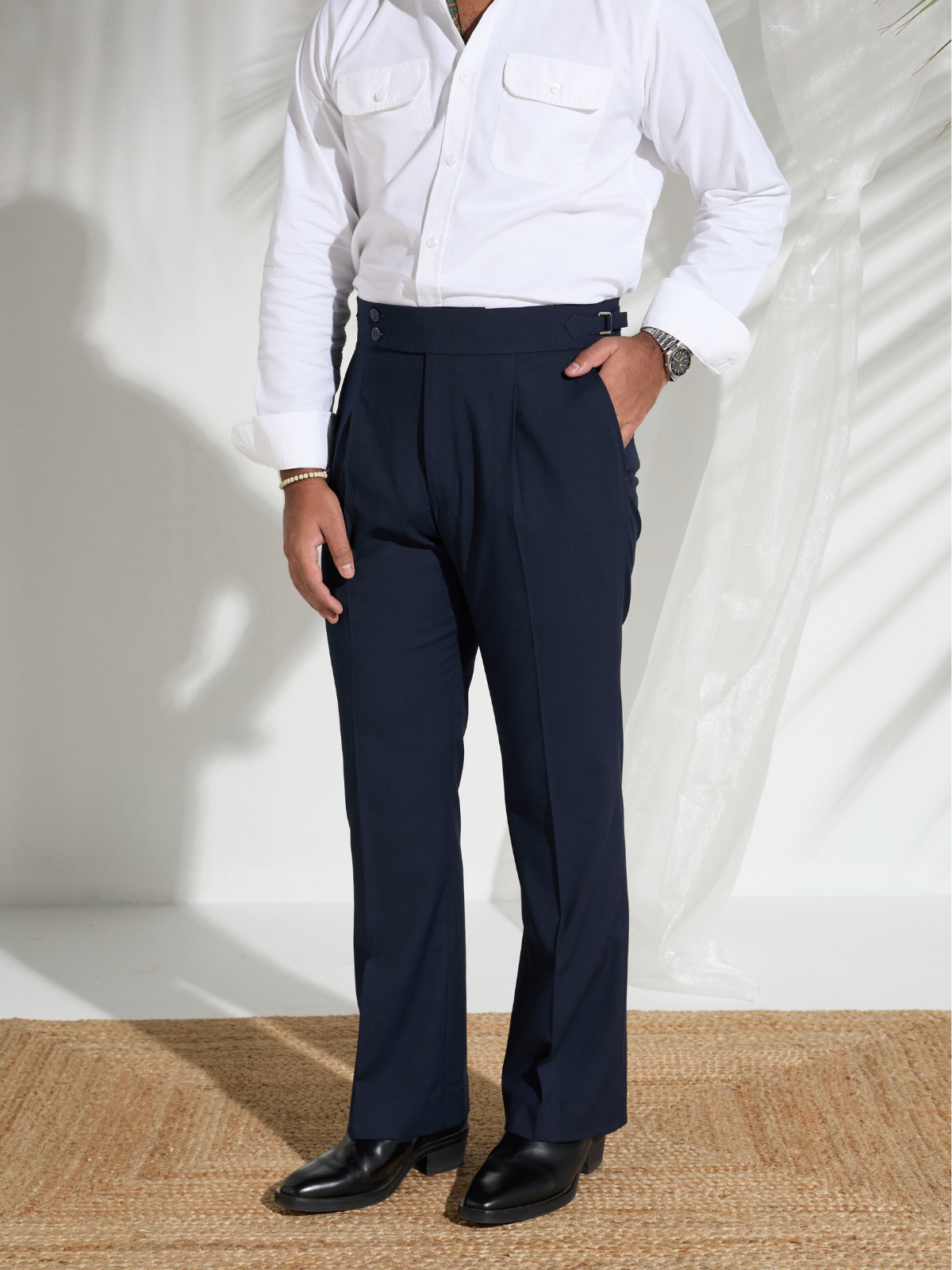 Navy Boot Cut Trouser