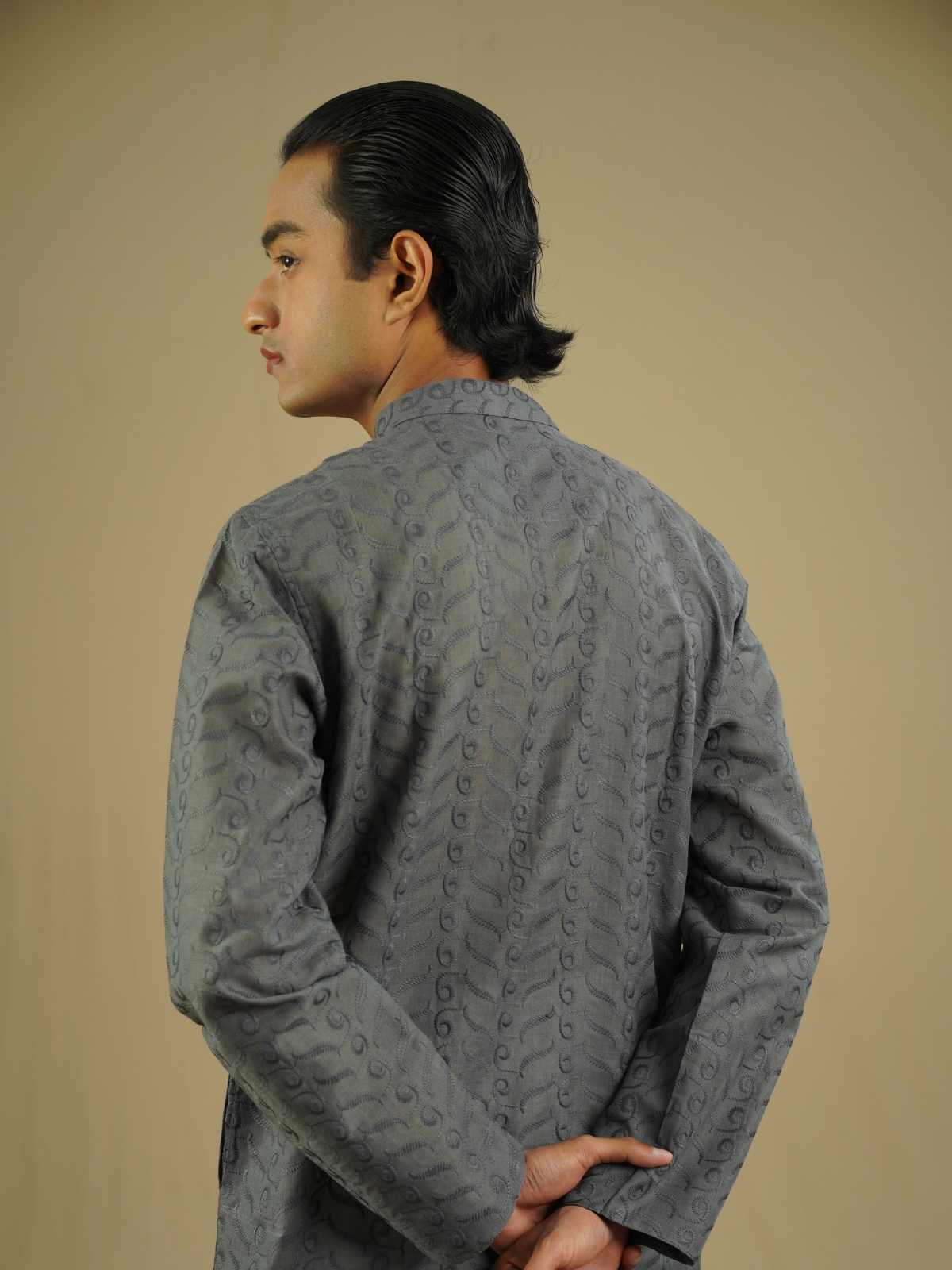 Grey Chikankari Kurta