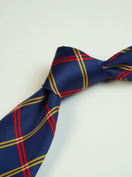 Navy Chequered Tie