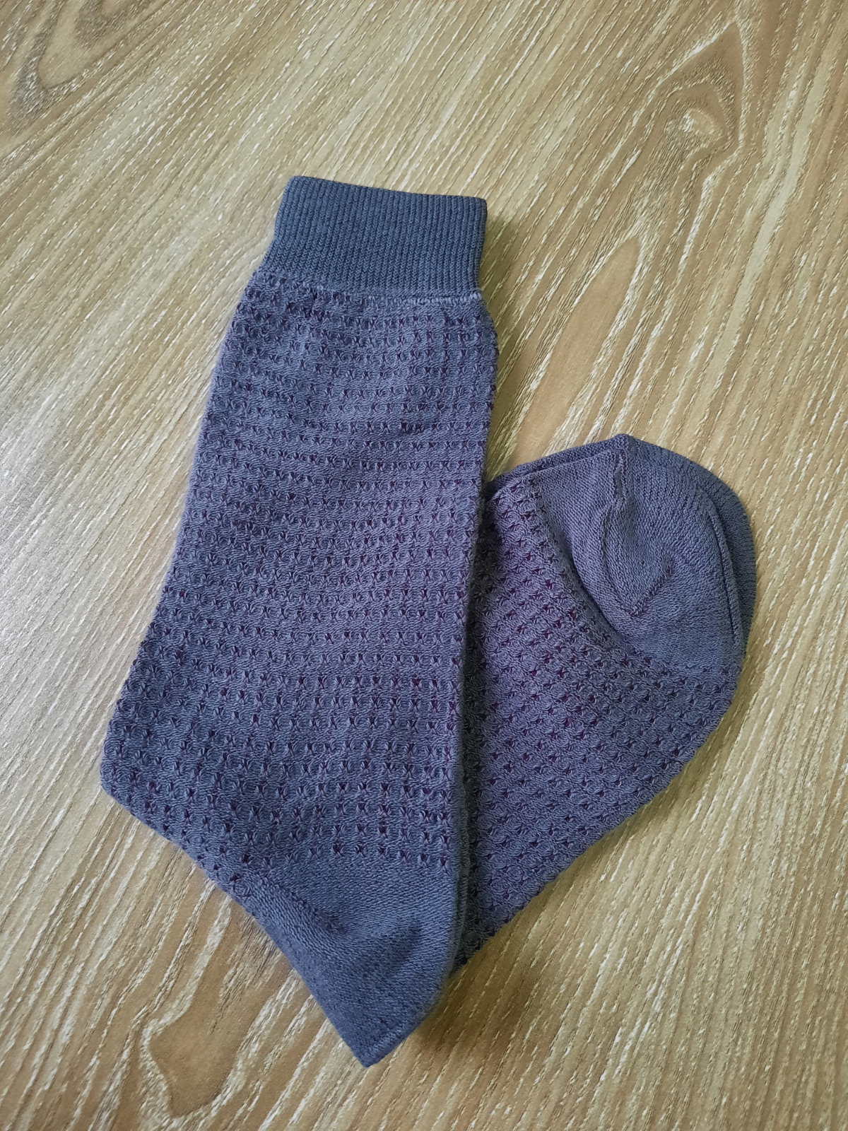 Blue with Subtle Red Dot Socks