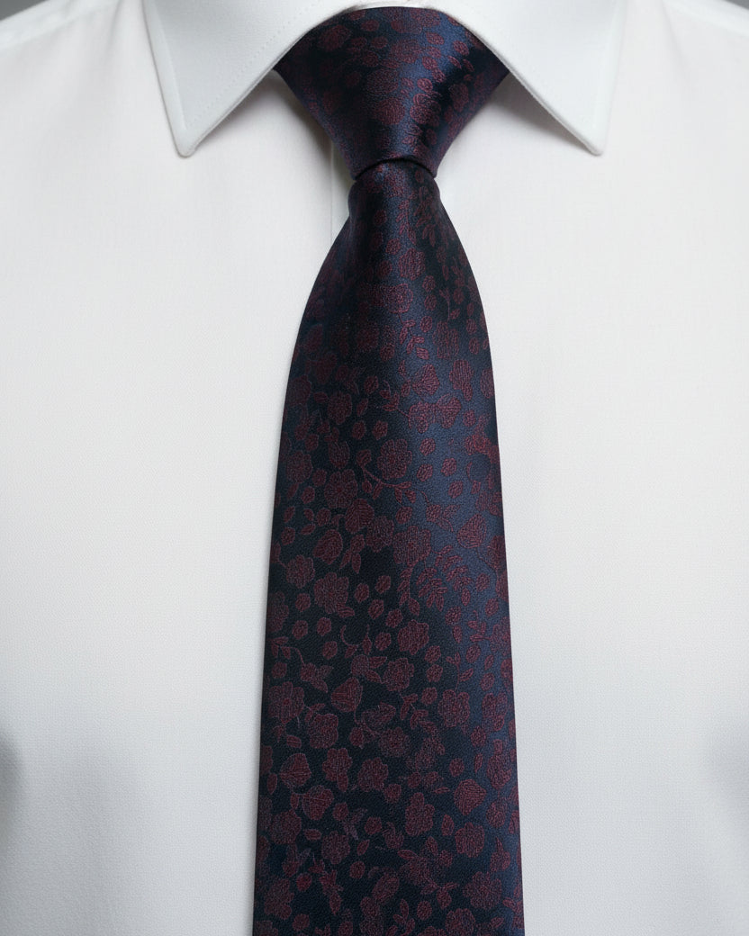 Midnight Floral Jacquard Silk Tie