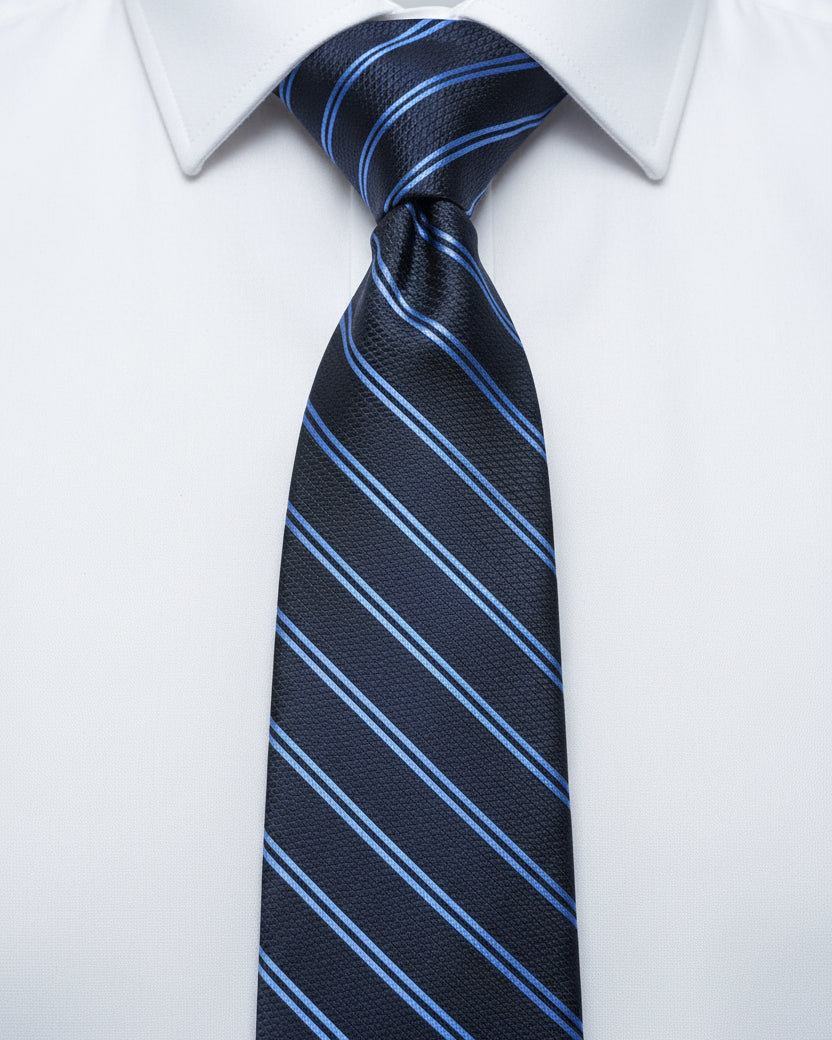 Navy & Sky Regimental Stripe Tie