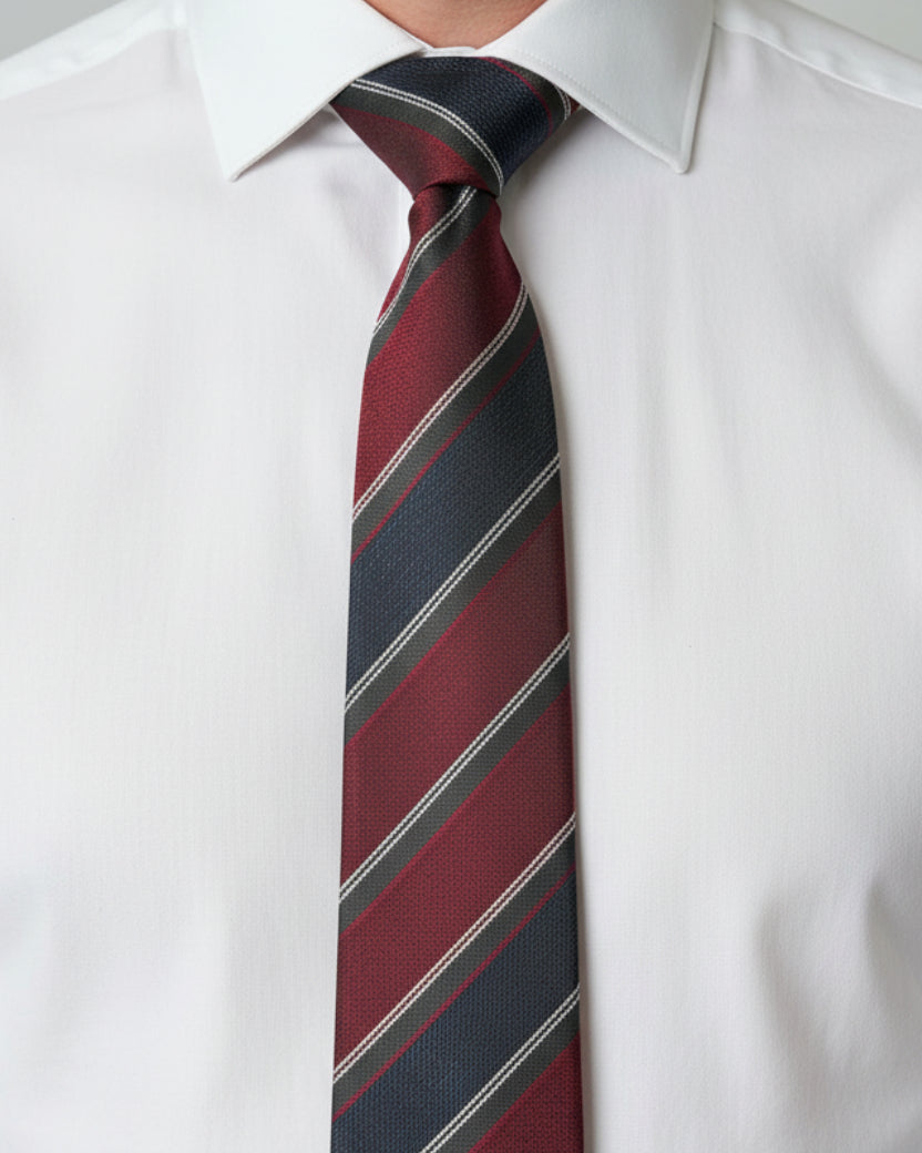 Burgundy Slate Regimental Tie