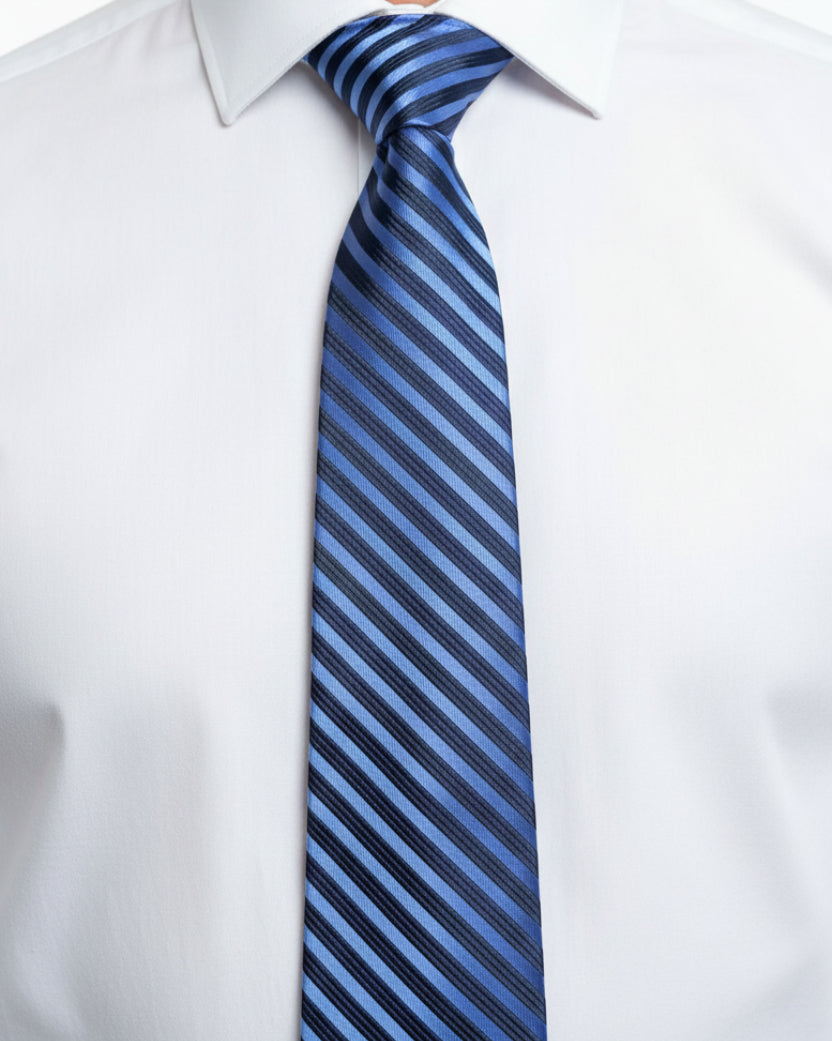 Azure Regent Stripe Tie