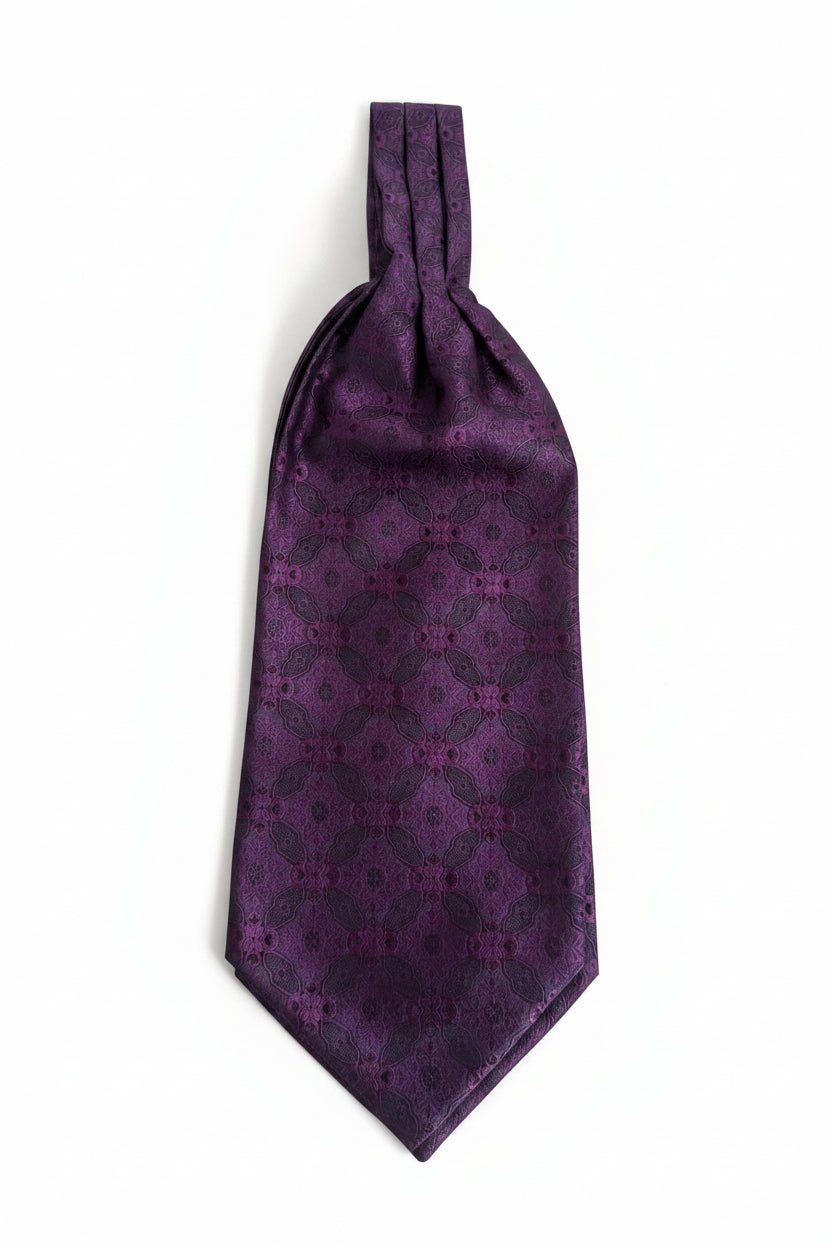 Plum Jacquard Ascot