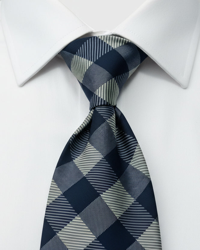 Navy cheack tie