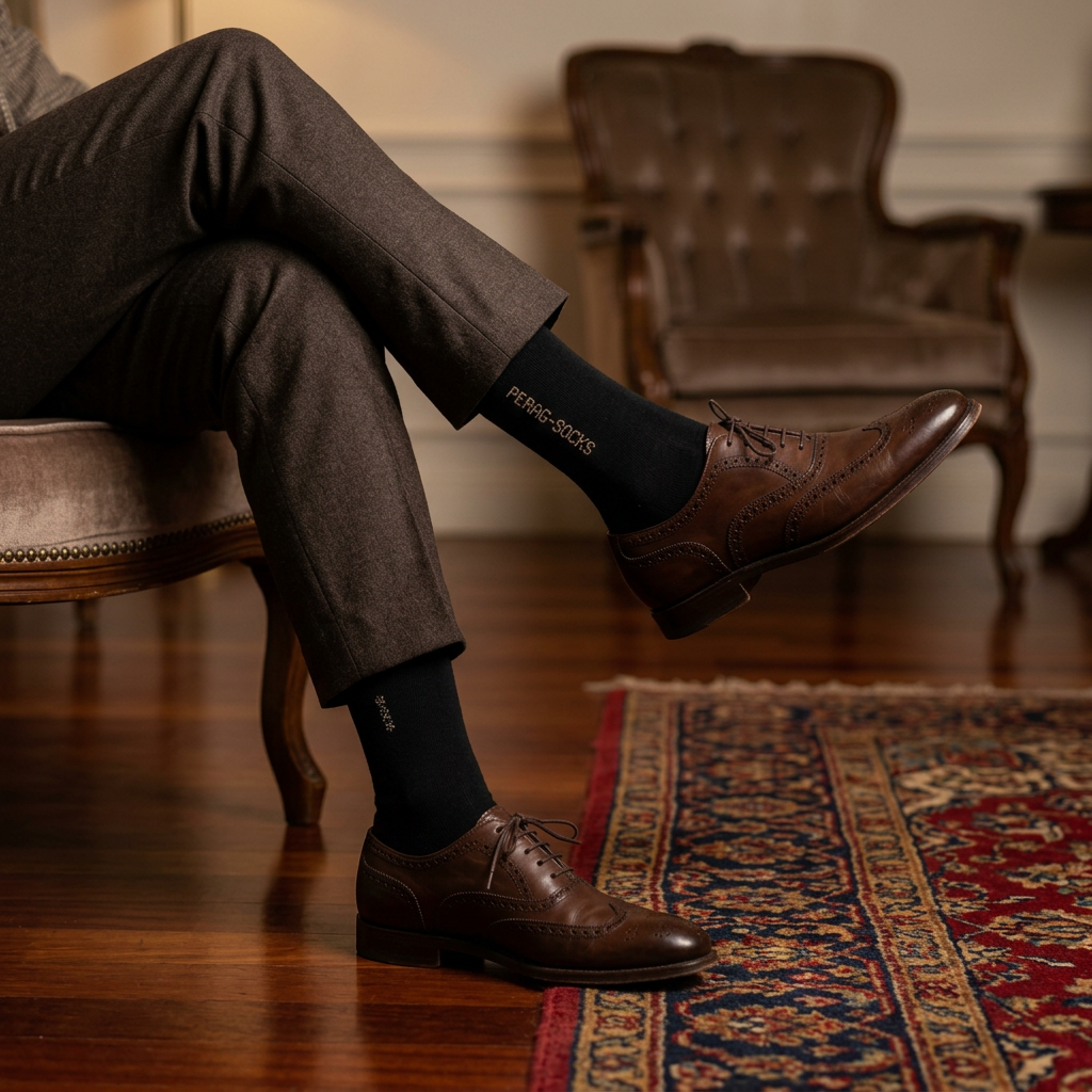 Black Minimal Motif Socks