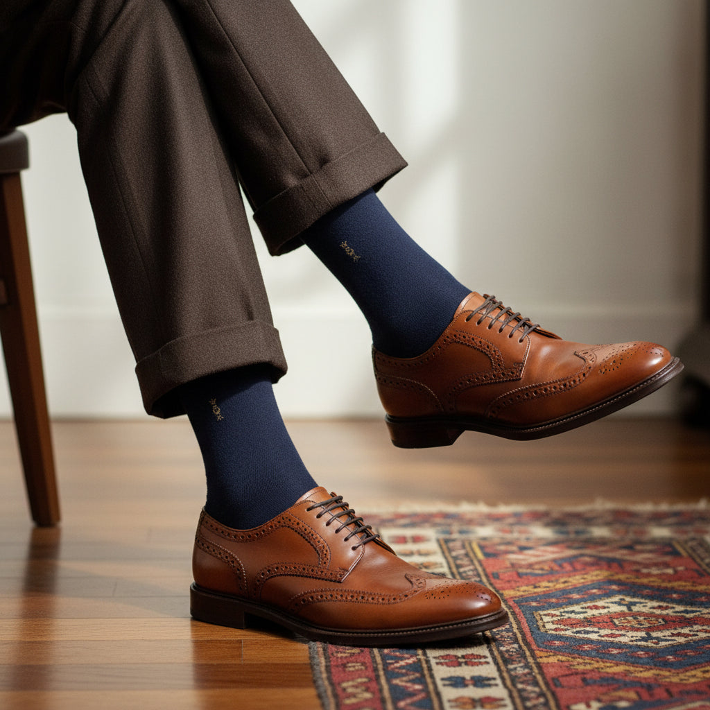 Solid Cotton Socks – Classic Navy