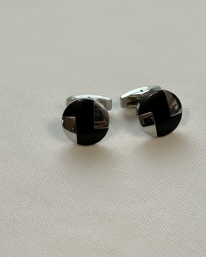 Onyx Split Disc Cufflinks