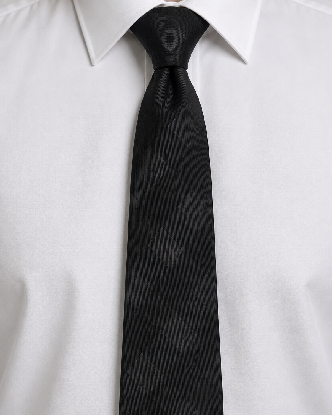 Shadow Check Tie – Black