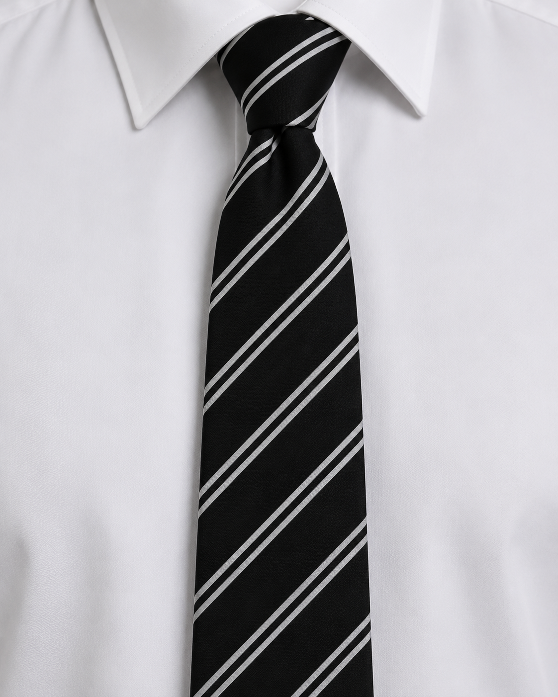 Regent Black Double-Stripe Tie