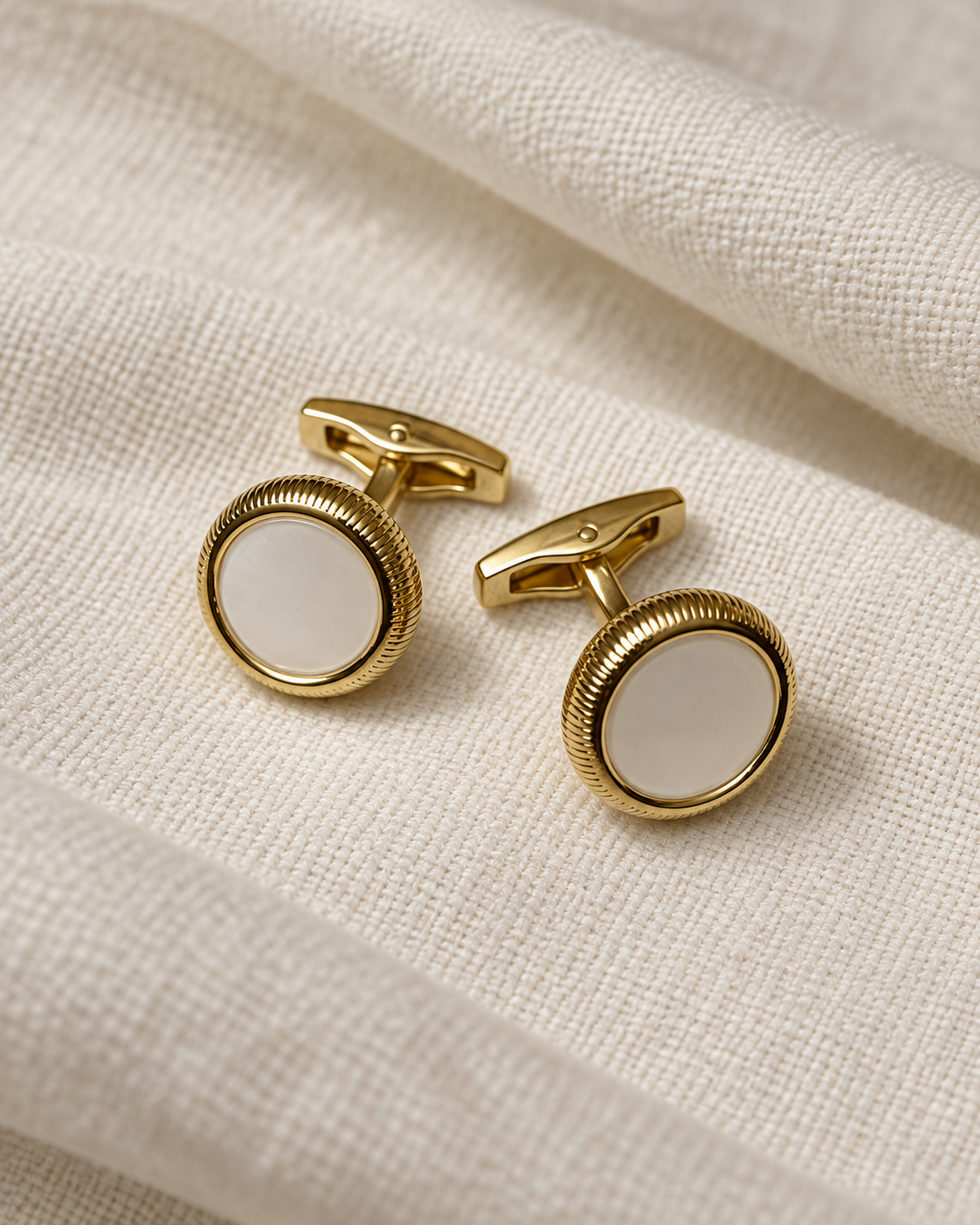 Ivory Rope Edge Cufflinks