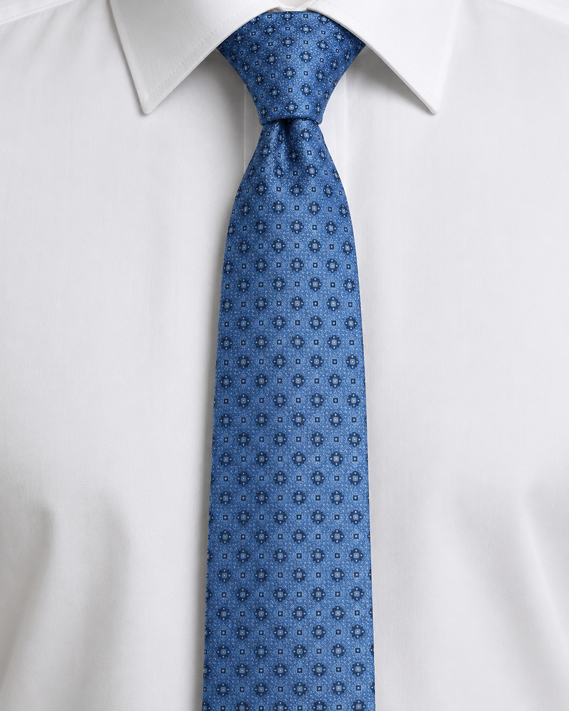 Azure Medallion Tie – Blue