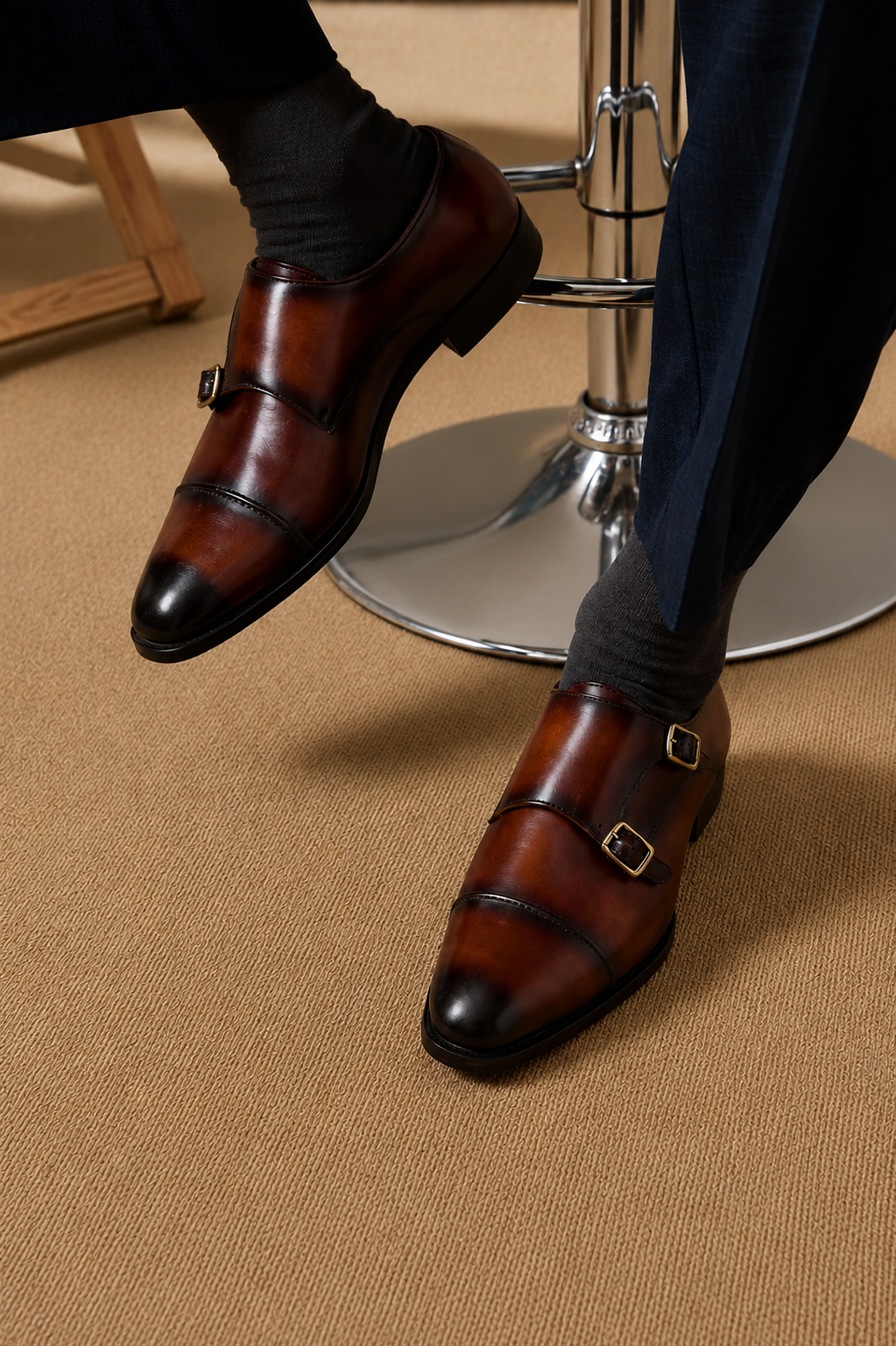 Mayfair Double Monk : Mustard Solid