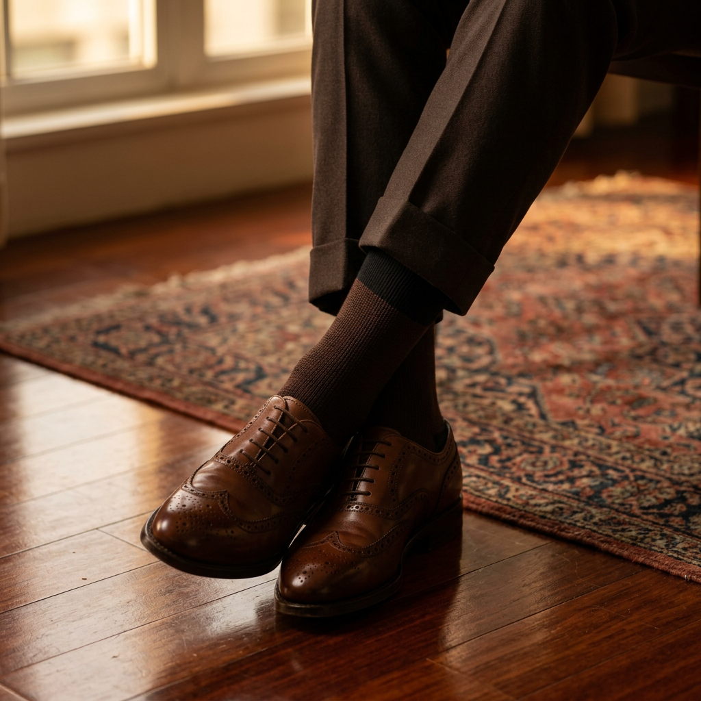Chocolate Brown Textured Socks