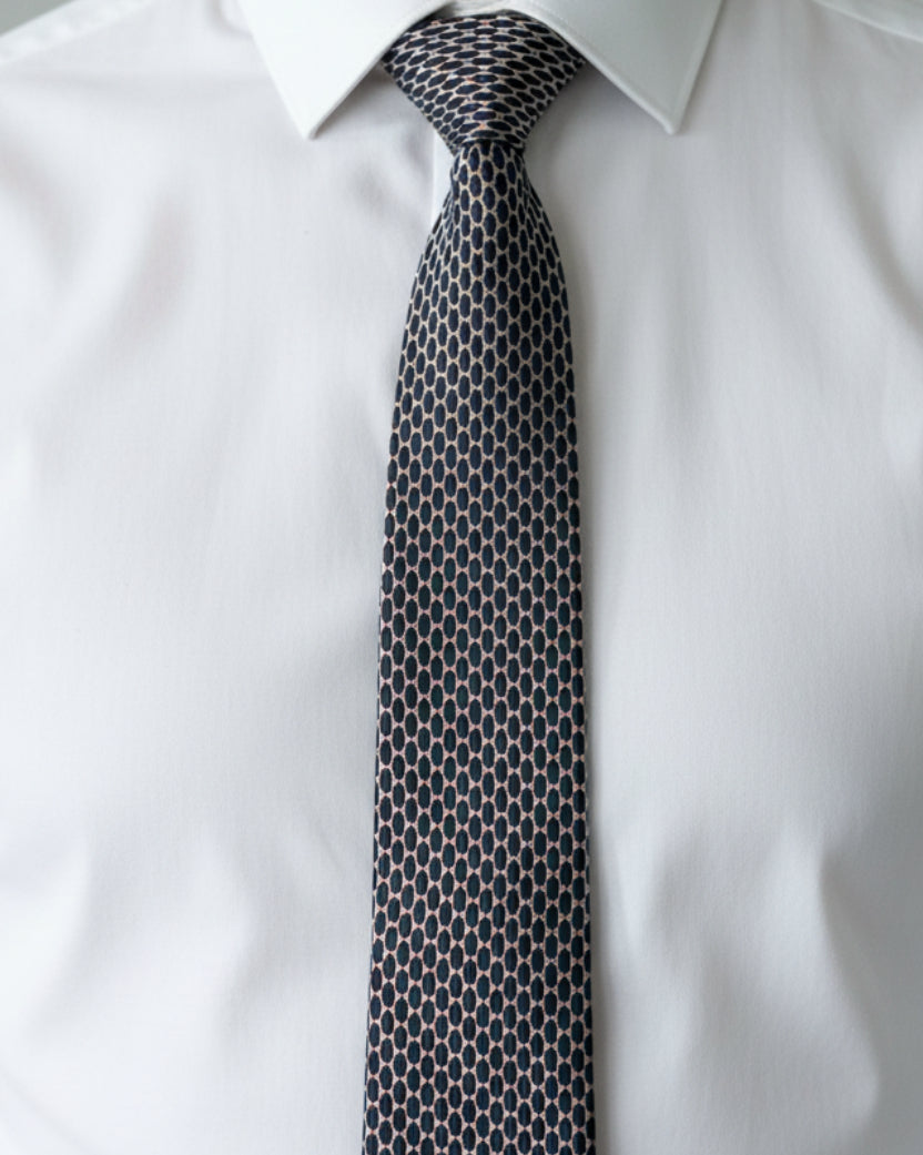 Black Oval Silk Tie